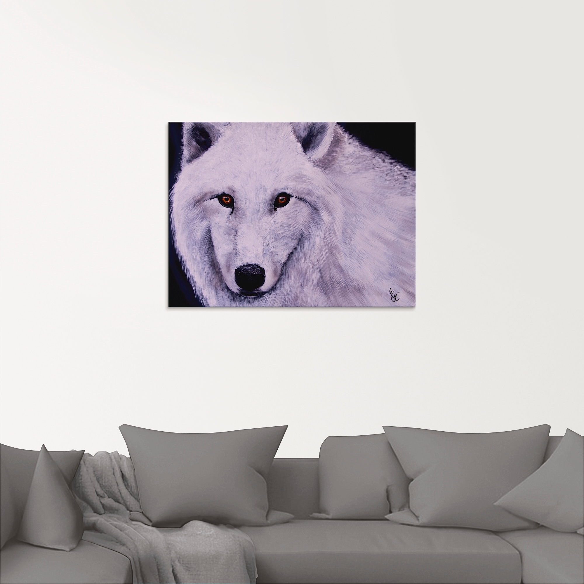Artland Glasbild »Weißer Wolf«, Wildtiere, (1 St.), in verschiedenen Größen