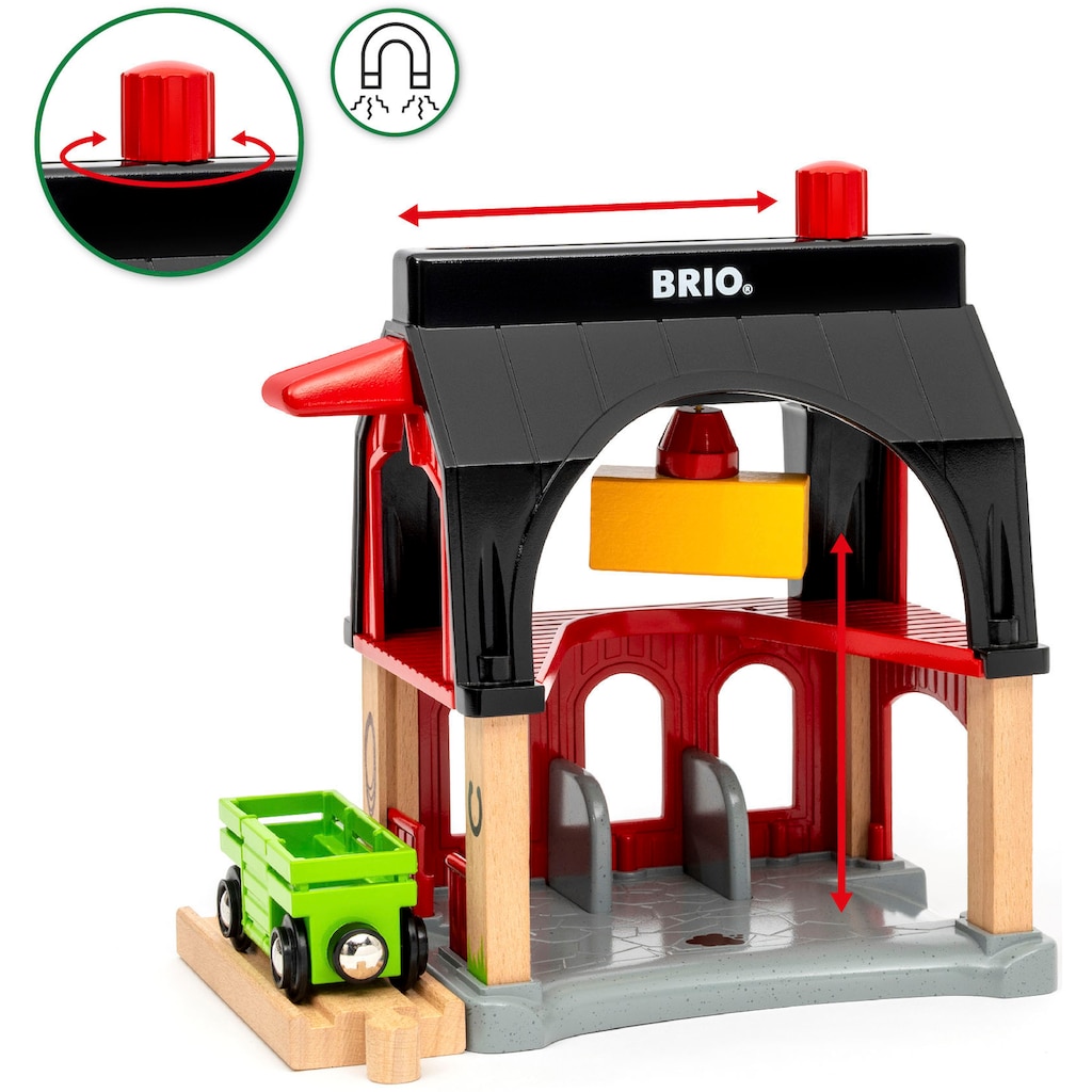 BRIO® Spielzeugeisenbahn-Gebäude »Tierscheune mit Heuwaggon«