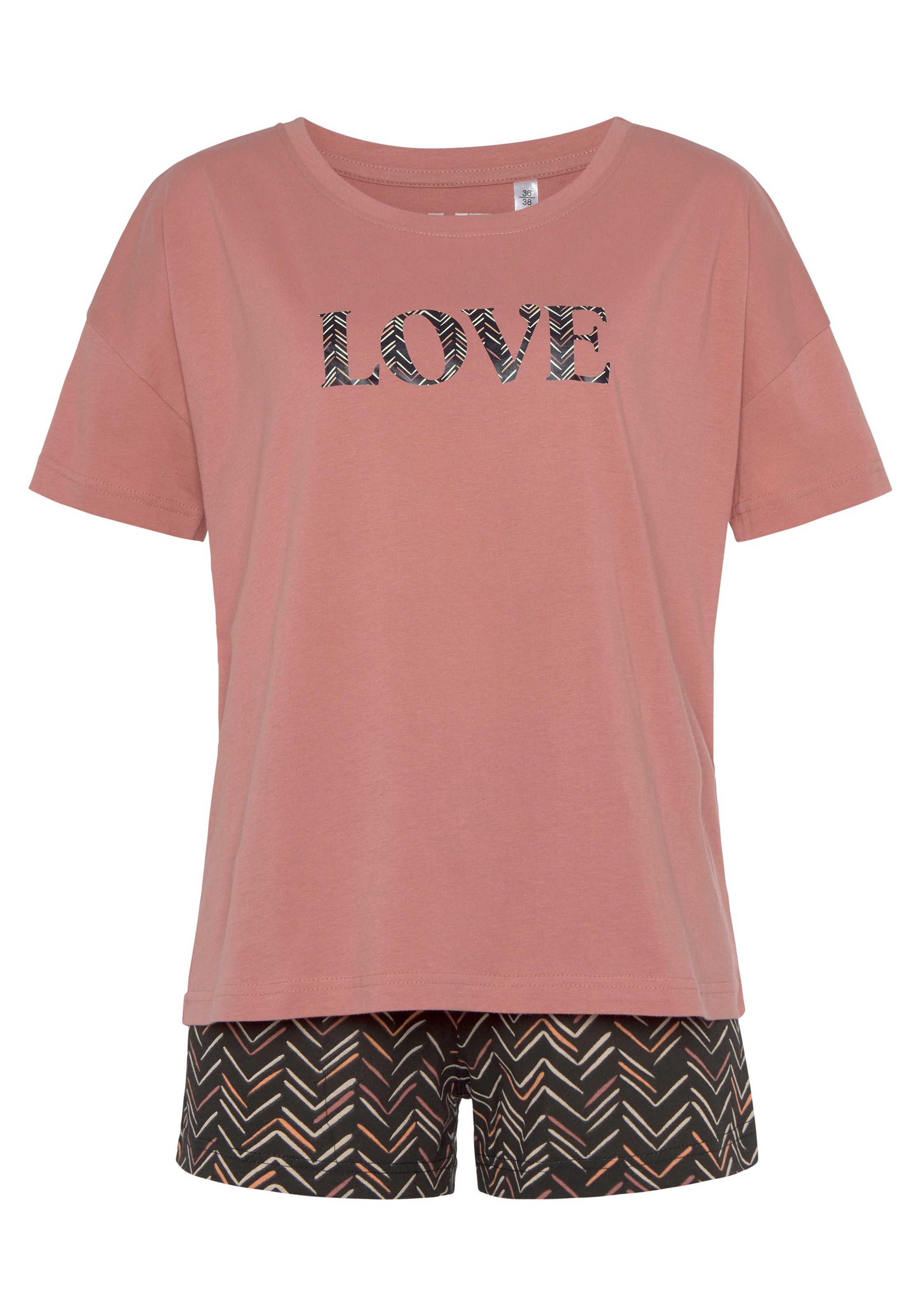 Vivance Dreams Shorty Set, 2-teilig, 2 tlg. mit malerischem Fischgrat-Muste günstig online kaufen