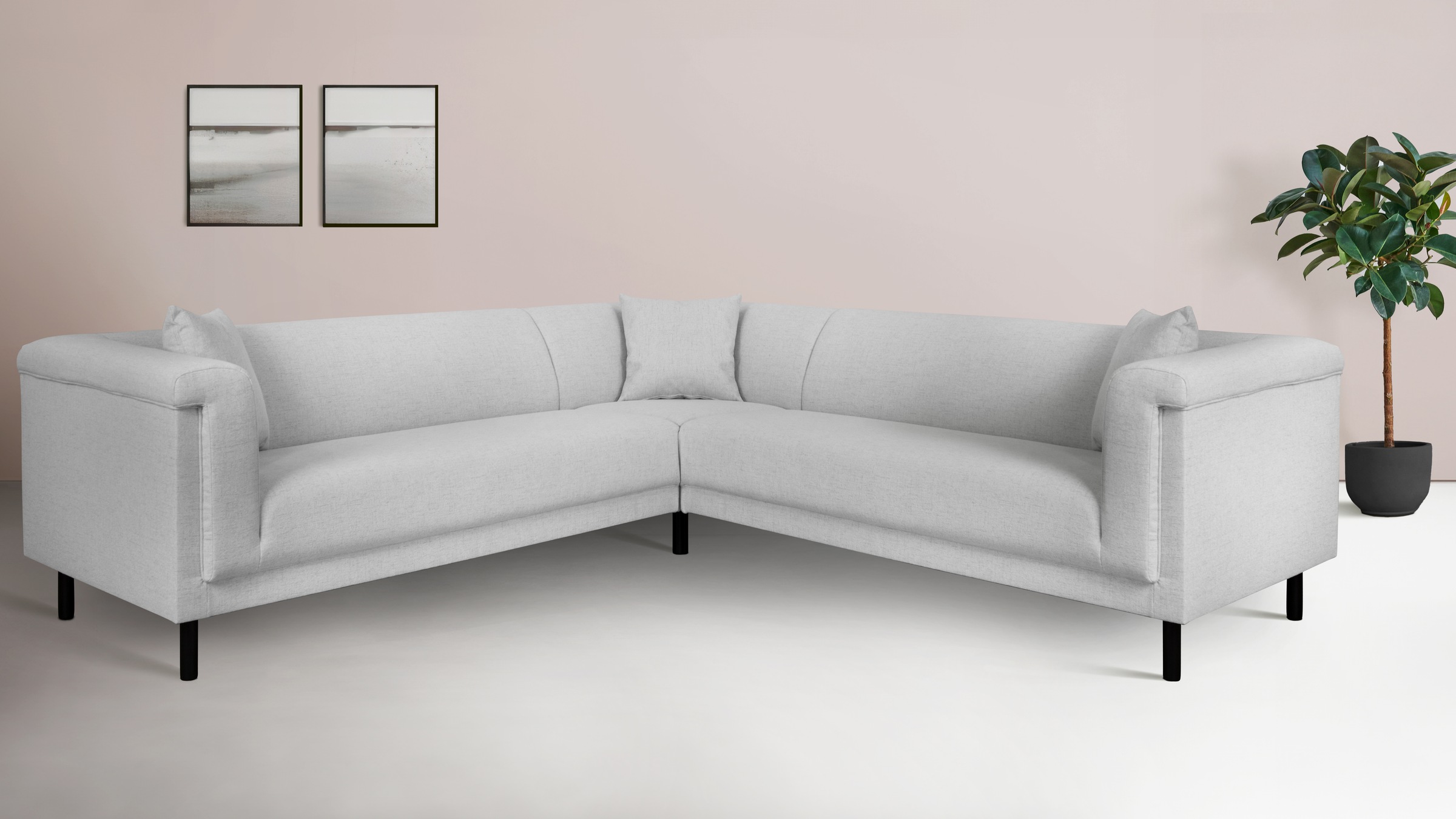 Ecksofa »AGNIA L-Form  B/T/H: 244/244/71 cm«, incl. Zierkissen, gleichschenklig, auch...