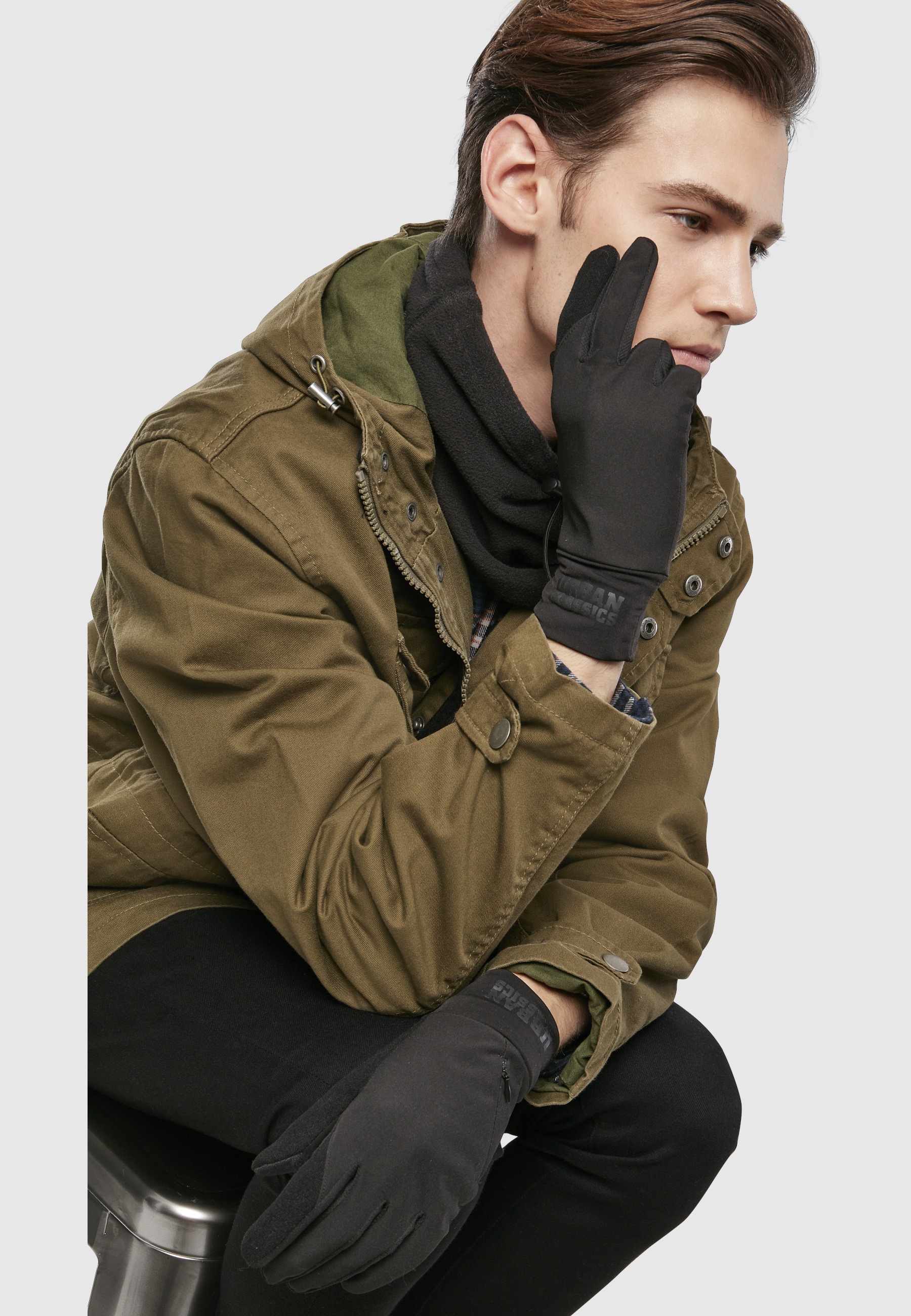 URBAN CLASSICS Baumwollhandschuhe »Urban Classics Unisex Logo Cuff Performance Gloves«