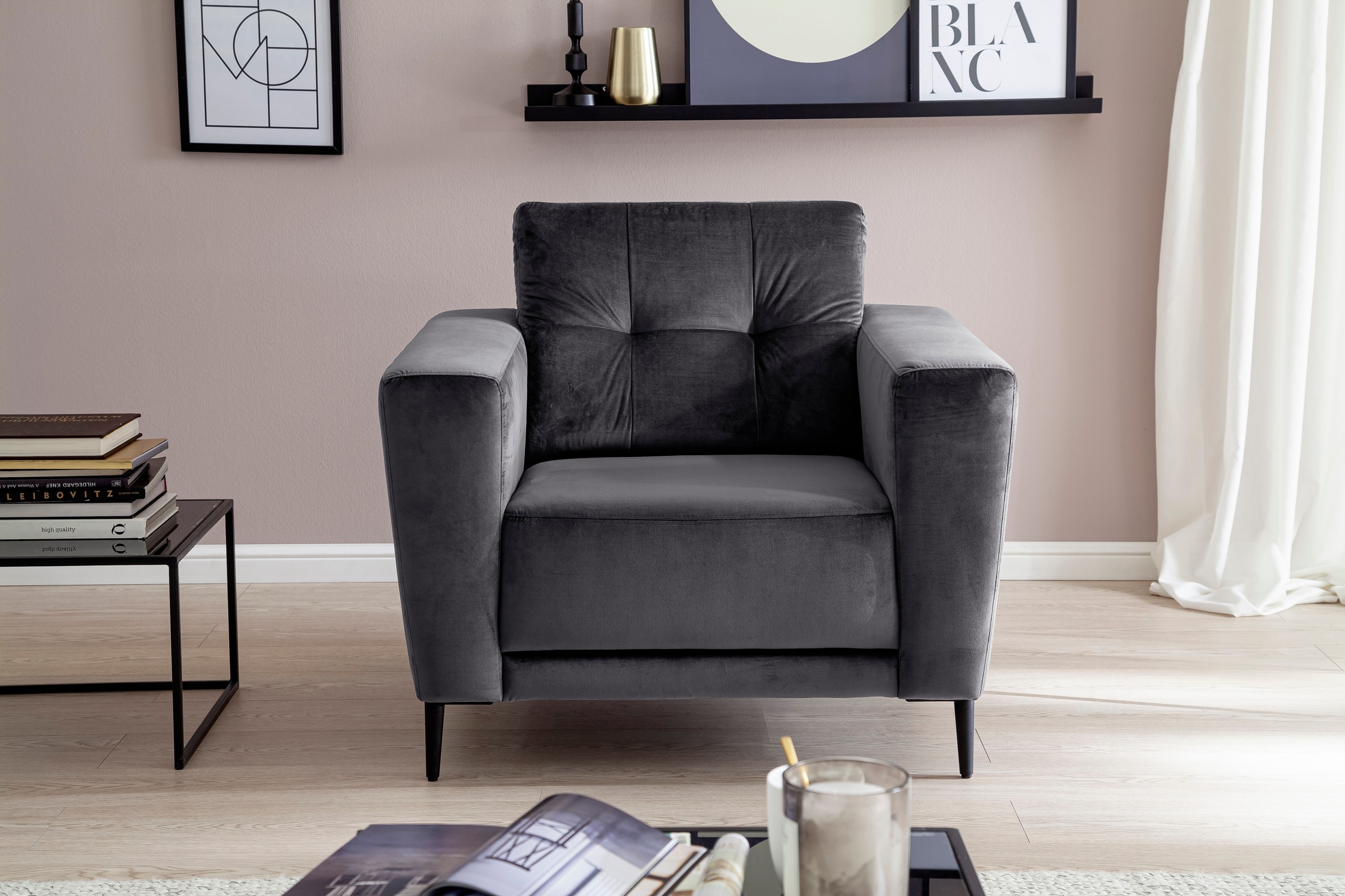 Trends by HG Sessel "Barcelona" mit Metallfuss, frei im Raum stellbar günstig online kaufen