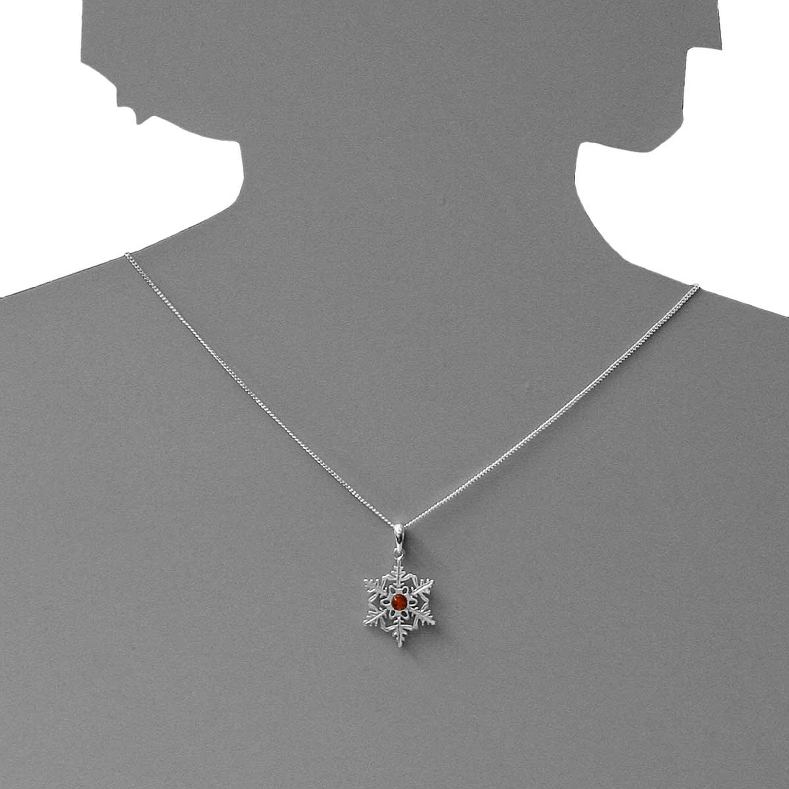 Kettenanhänger OSTSEE-SCHMUCK "Ostsee-Schmuck Anhänger Schneeflocke Anhänger Schneeflocke", weiß, Schmuckanhänger, Damen, 34x24mm, Silber 925 (Sterlingsilber), 2,1 g, Kettenanhänger 2