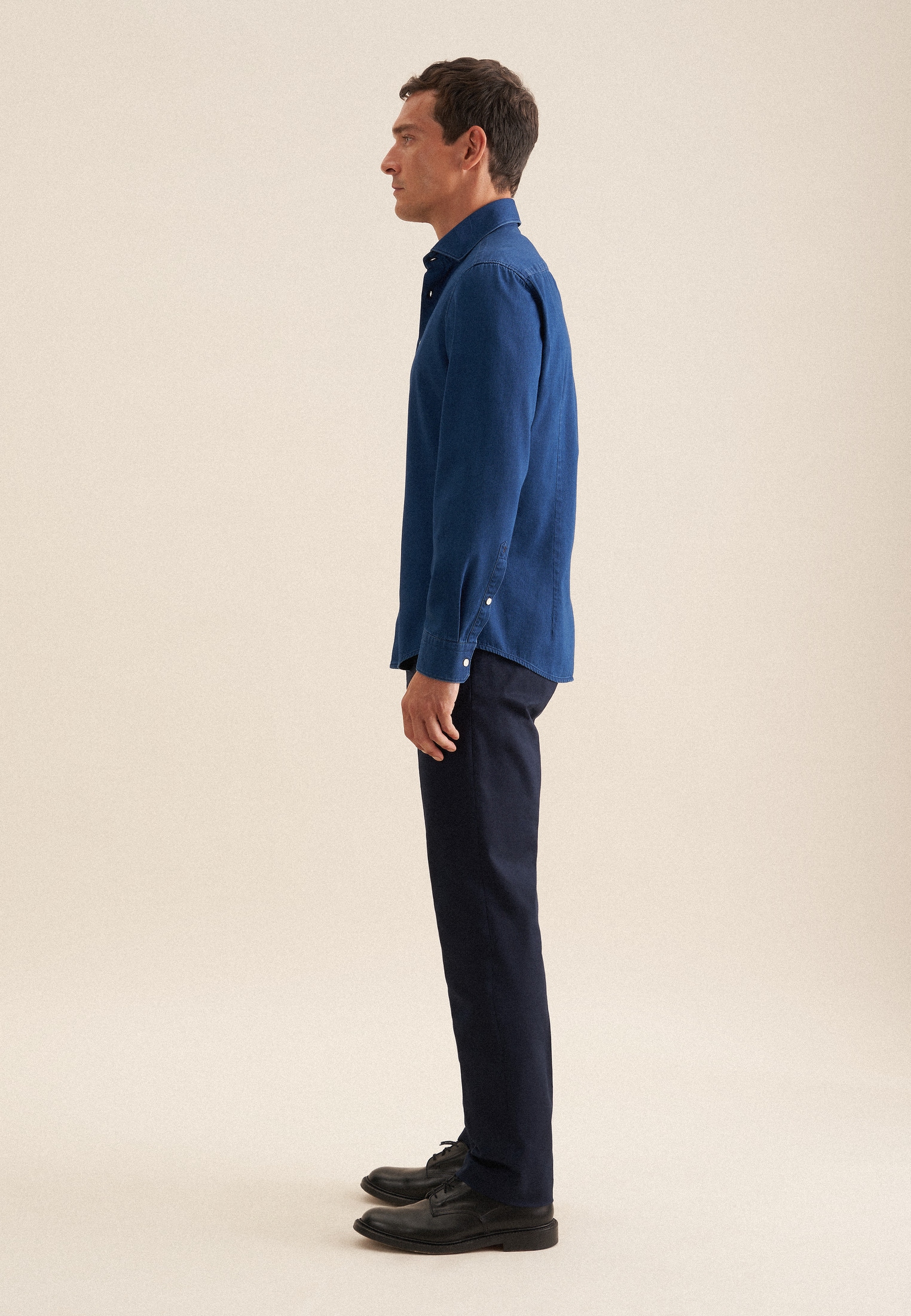 seidensticker Jeanshemd Shaped 1/1 Kentkragen Denim