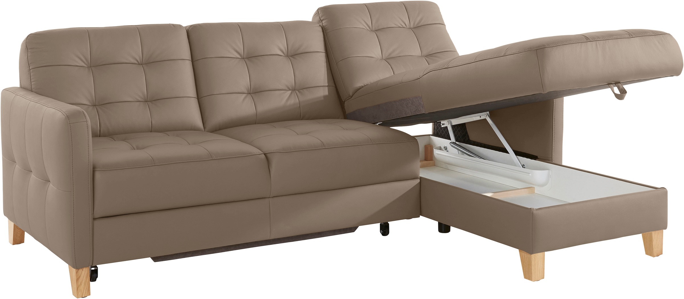 exxpo - sofa fashion Ecksofa »Elio, kompakt und komfortabel, bequem und zeitloses Design, L-Form«, wahlweise mit Bettfunktion