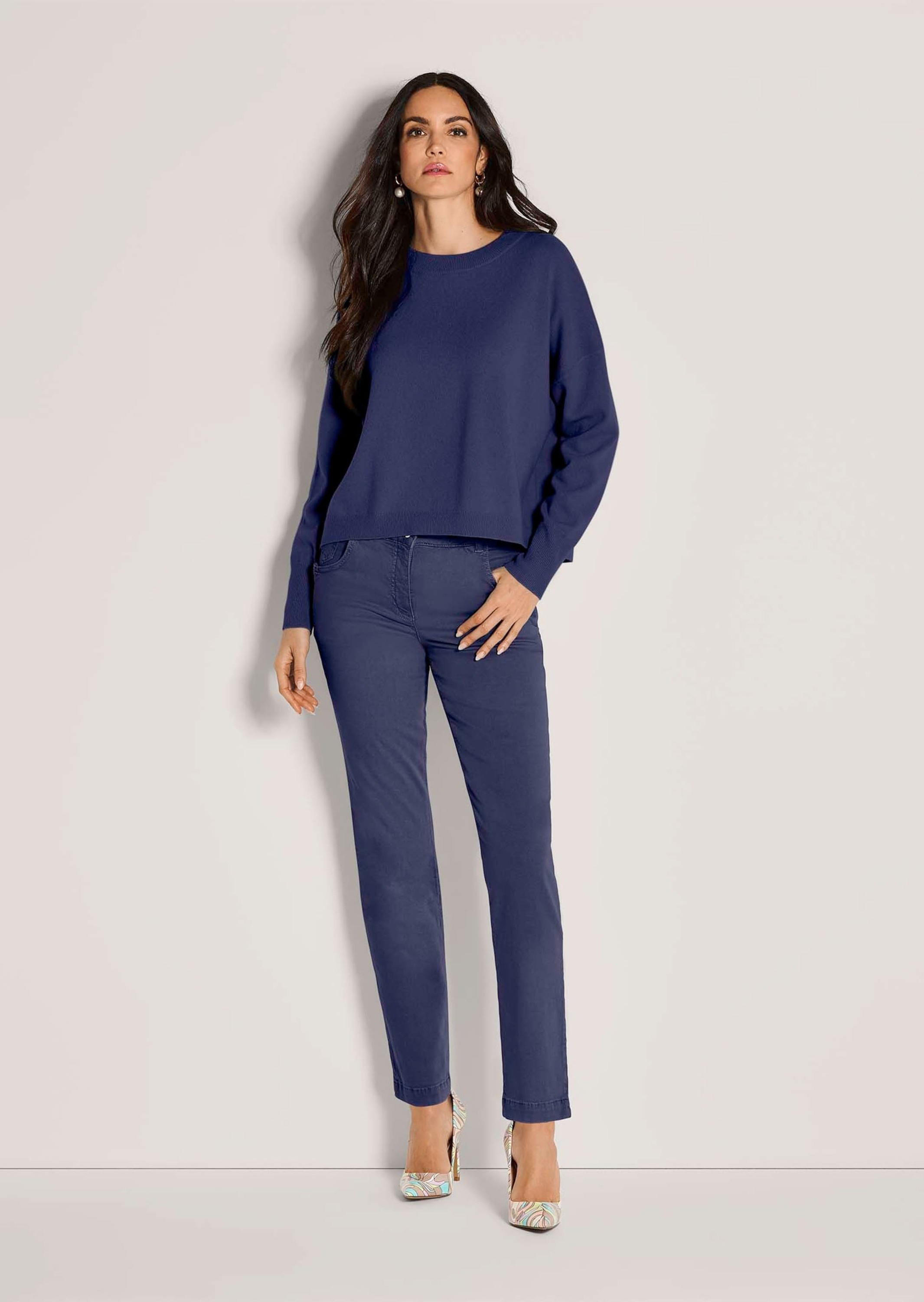 MADELEINE Longpullover "Strickpullover Kaschmir Pullover mit Rundhalsaussch günstig online kaufen