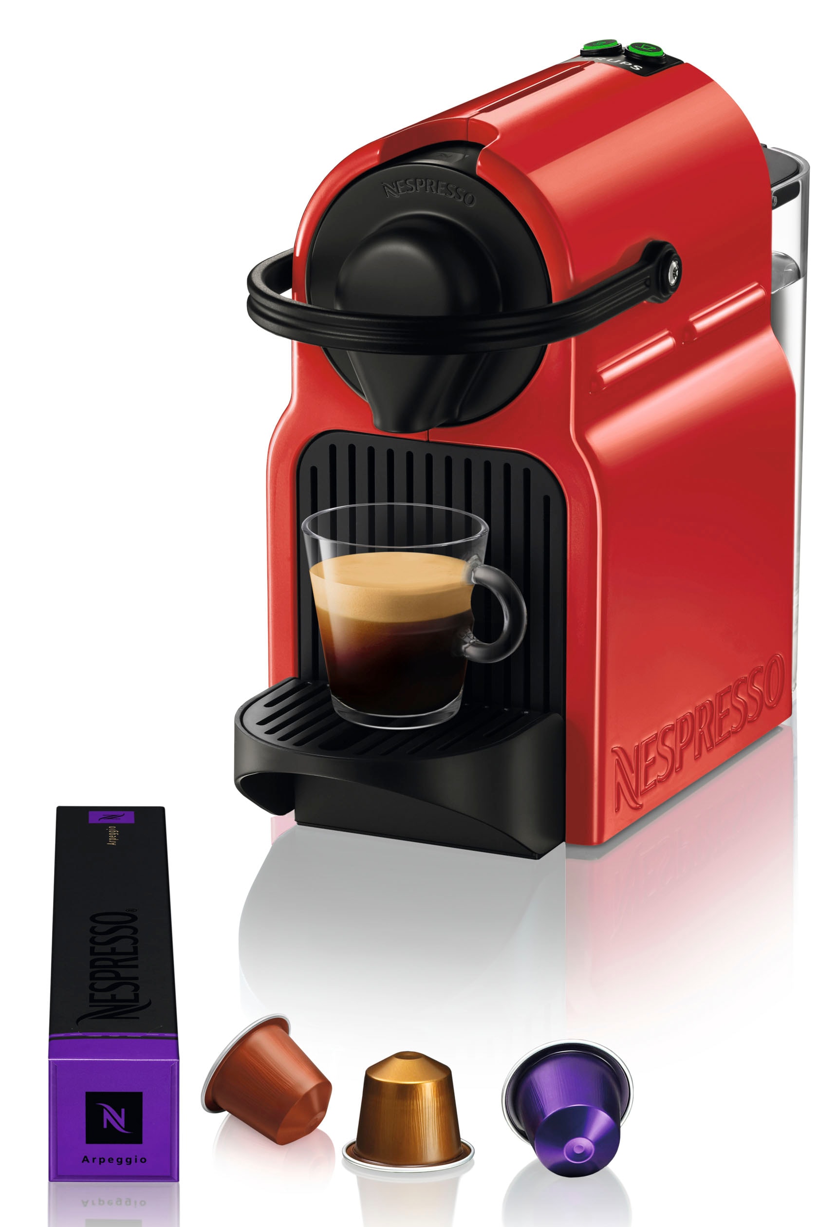 Nespresso Kapselmaschine "XN1005 Inissia von Krups", Kaffeemenge einstellbar, inkl. Willkommenspaket mit 7 Kapseln