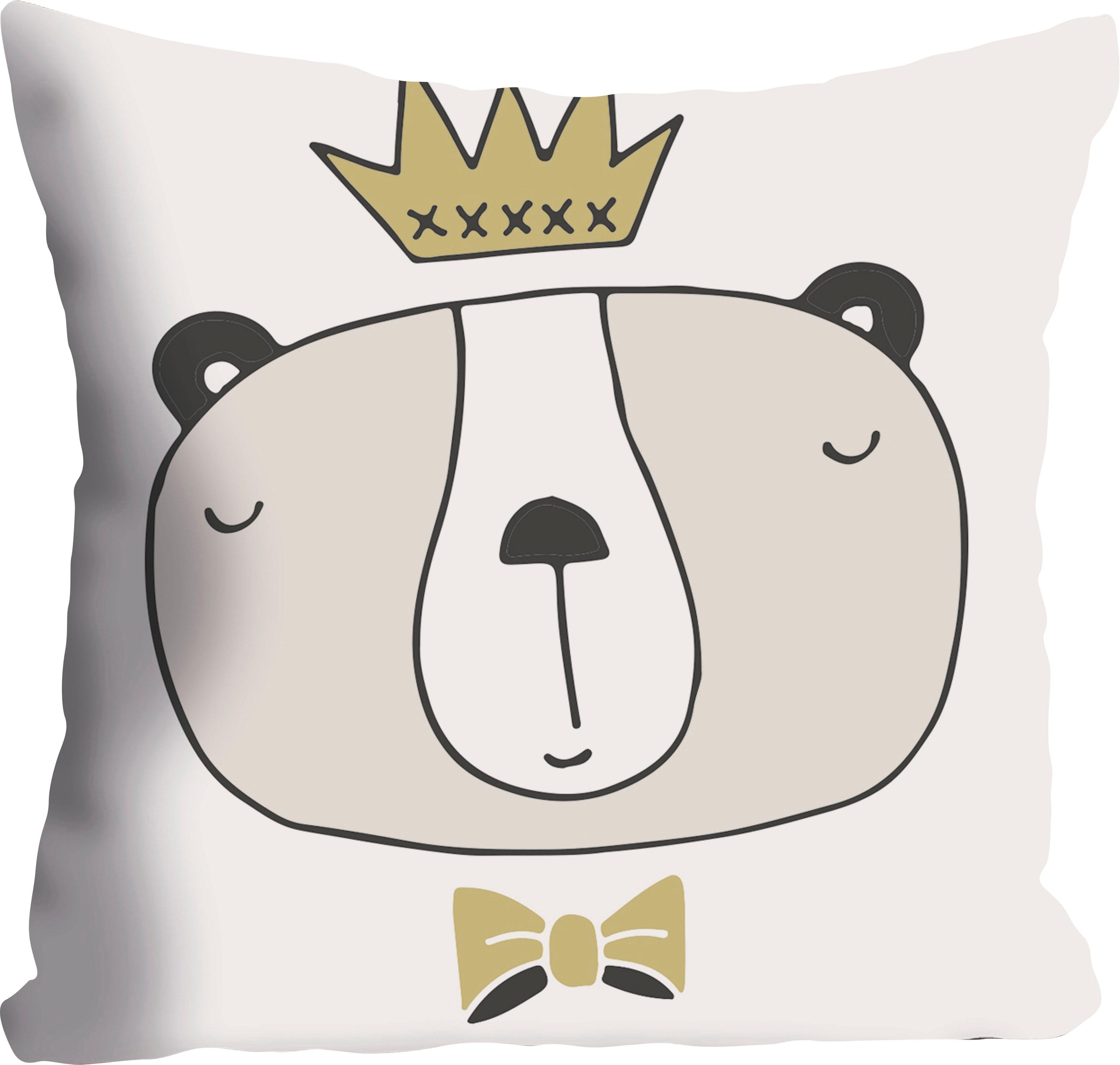 queence Dekokissen ""King"" Kissenhülle ohne Füllung, 1 Stück günstig online kaufen