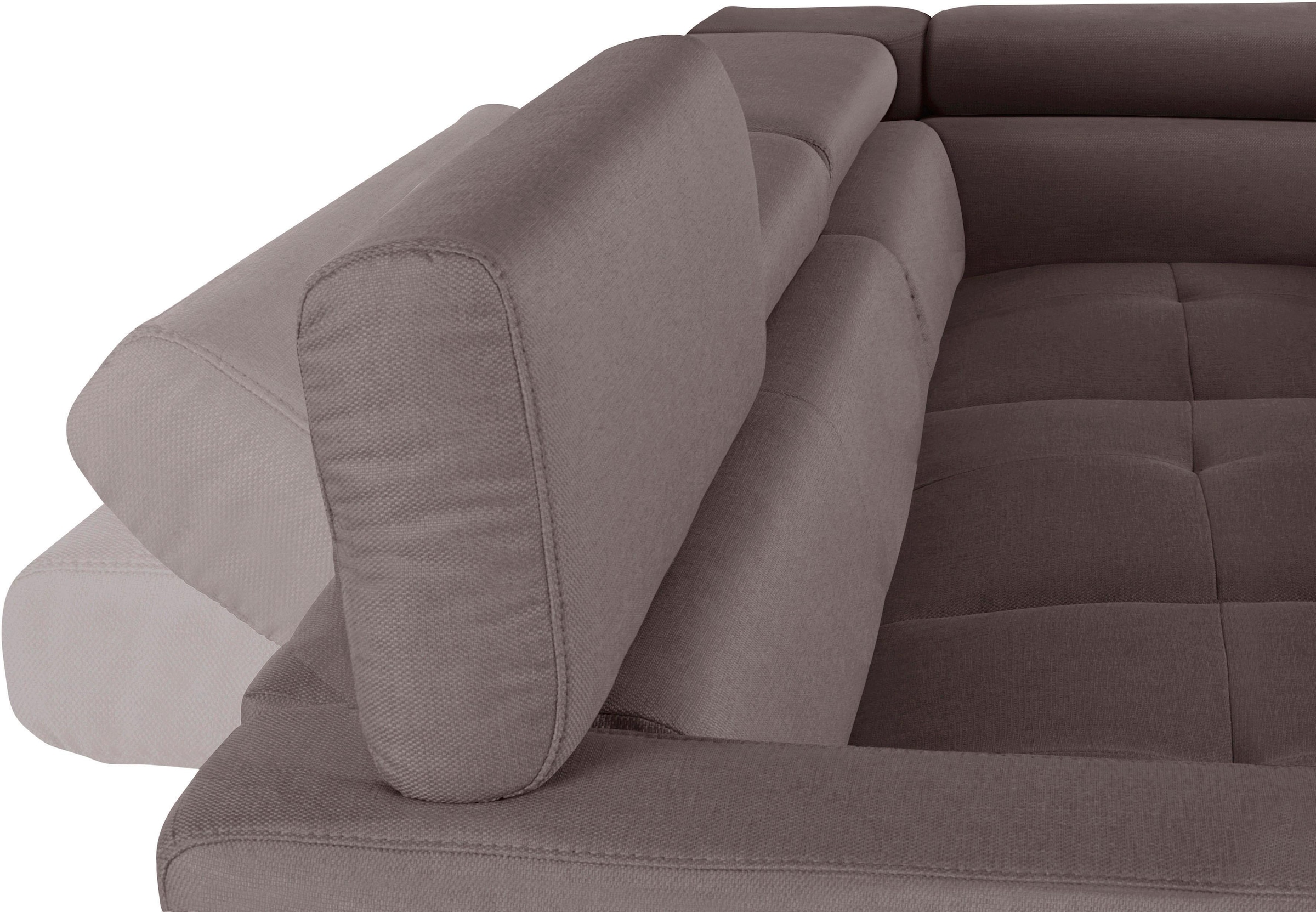 COTTA Ecksofa »Sammy L-Form«, mit Kopfteilverstellung, wahlweise mit Bettfunktion & Bettkasten