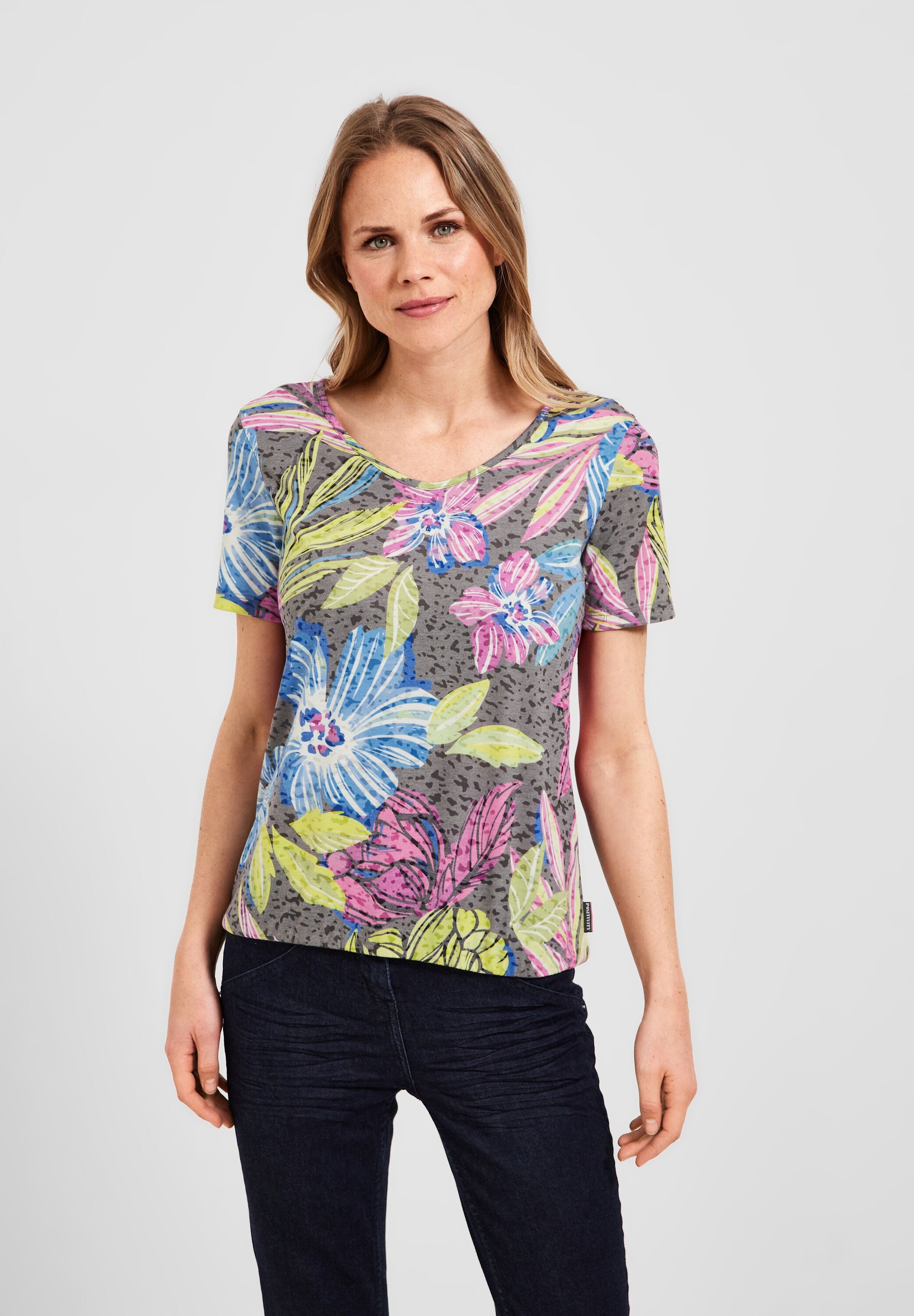 Cecil T-Shirt, mit Bändchen am Kragen für bestellen | BAUR