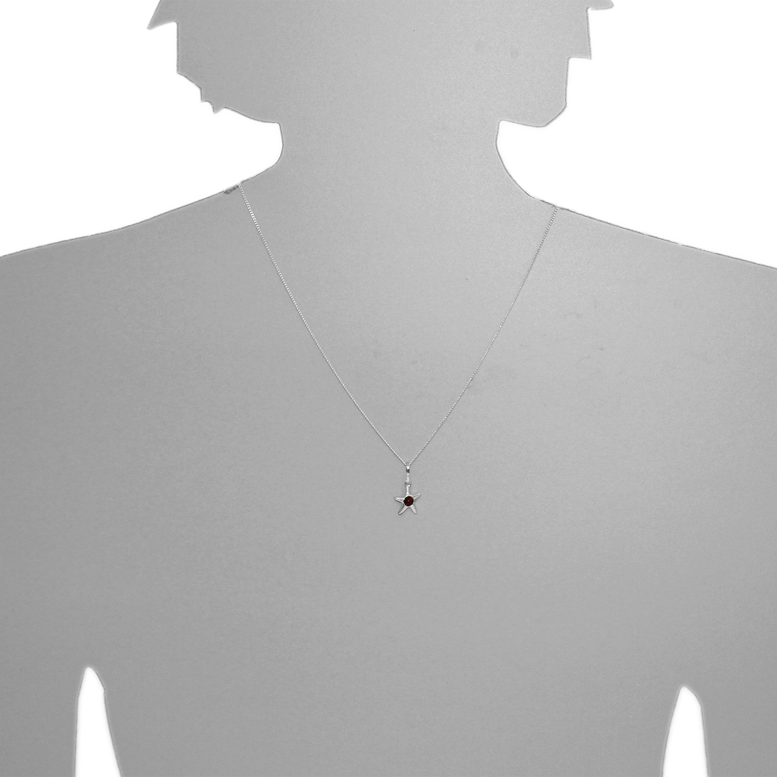 OSTSEE-SCHMUCK Kette mit Anhänger »- Seestern - Silber 925/000 - Bernstein«