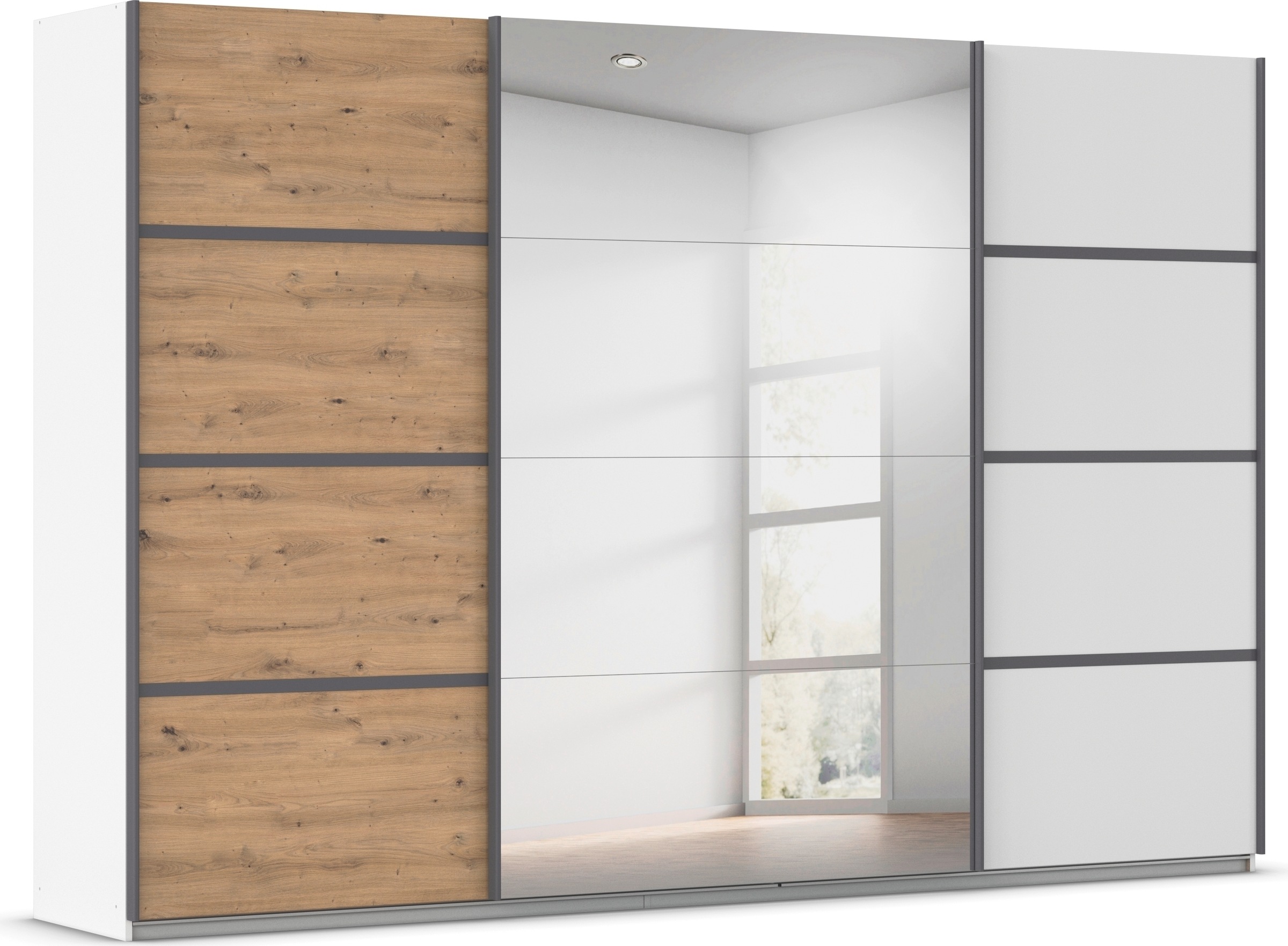 OTTO home Kleiderschrank "Mehrzweckschrank Aktenschrank Möbel Mietswohnung Schlafzimmer AVOLA" 3 verschiedene Ausstattungen BASIC/CLASSIC/PREMIUM (inkl. SOFT-CLOSE), mit eleganten Zierleisten in Chrom, Schwarz oder Weiß MADE IN GERMANY