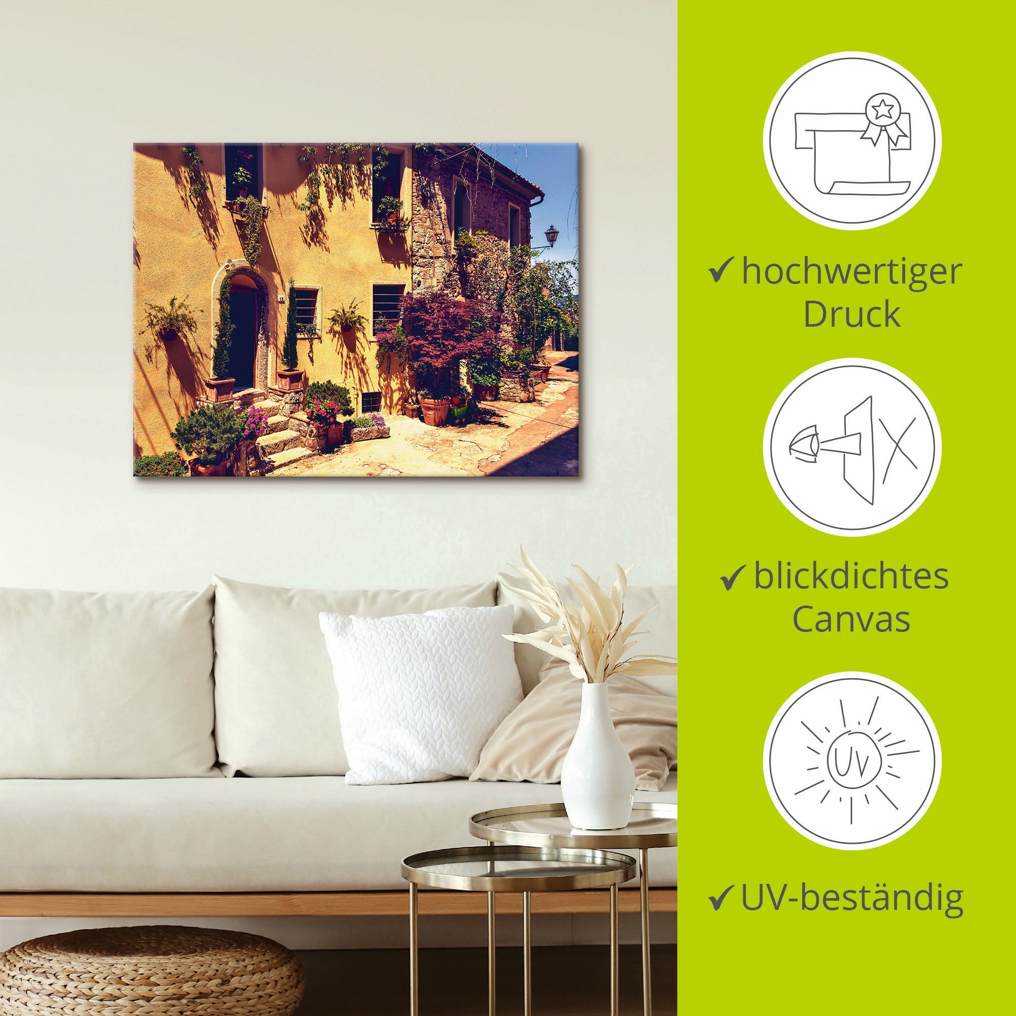 Artland Leinwandbild »Siena Toskana« Europa 1 Stk. tlg. auf Holzrahmen gespannt