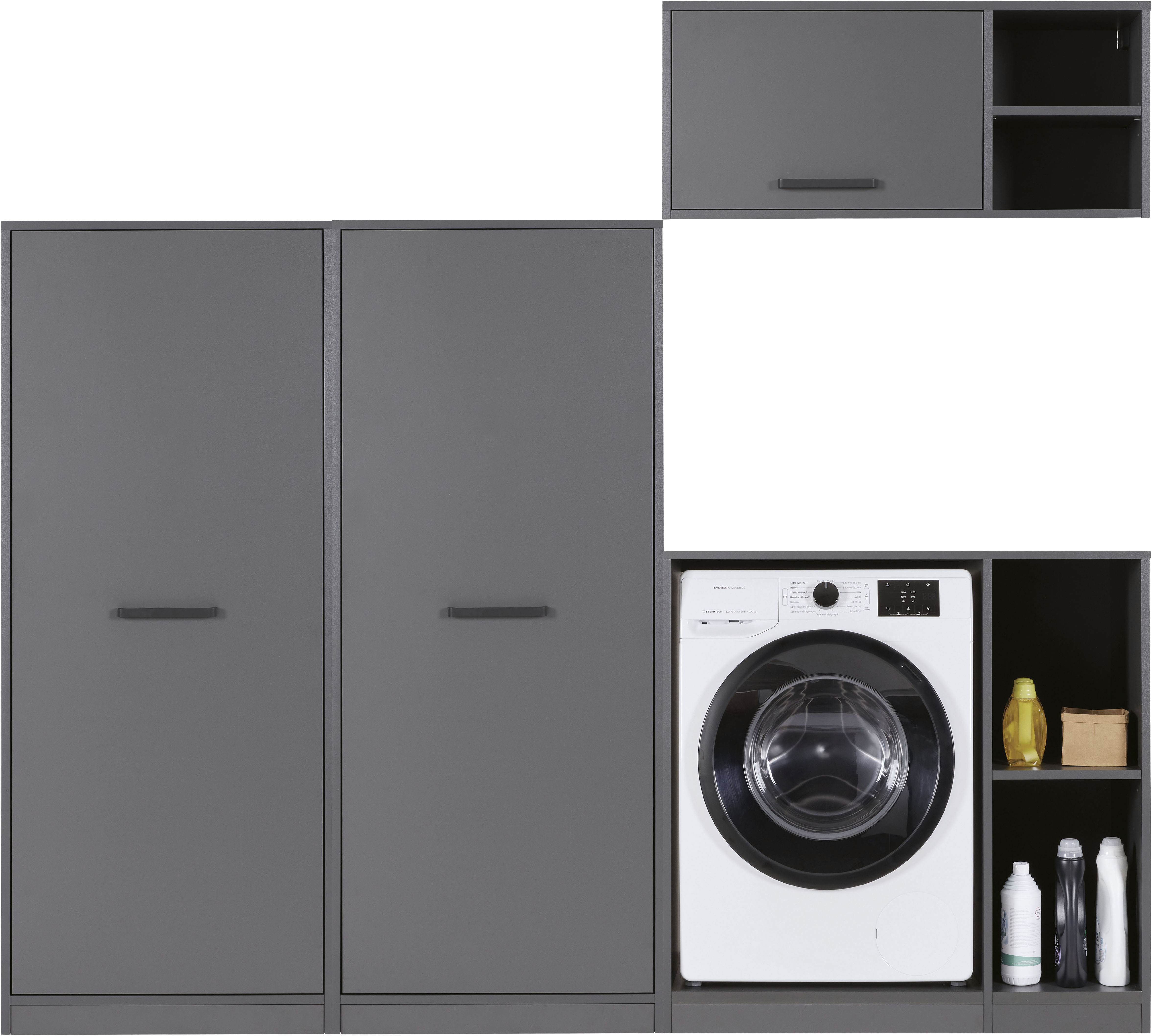 Inter Link Mehrzweckschrank-Set "Norela, Modulares Waschmaschinen-Set mit Hochschrank & Stauraum" 4 Stk. tlg.