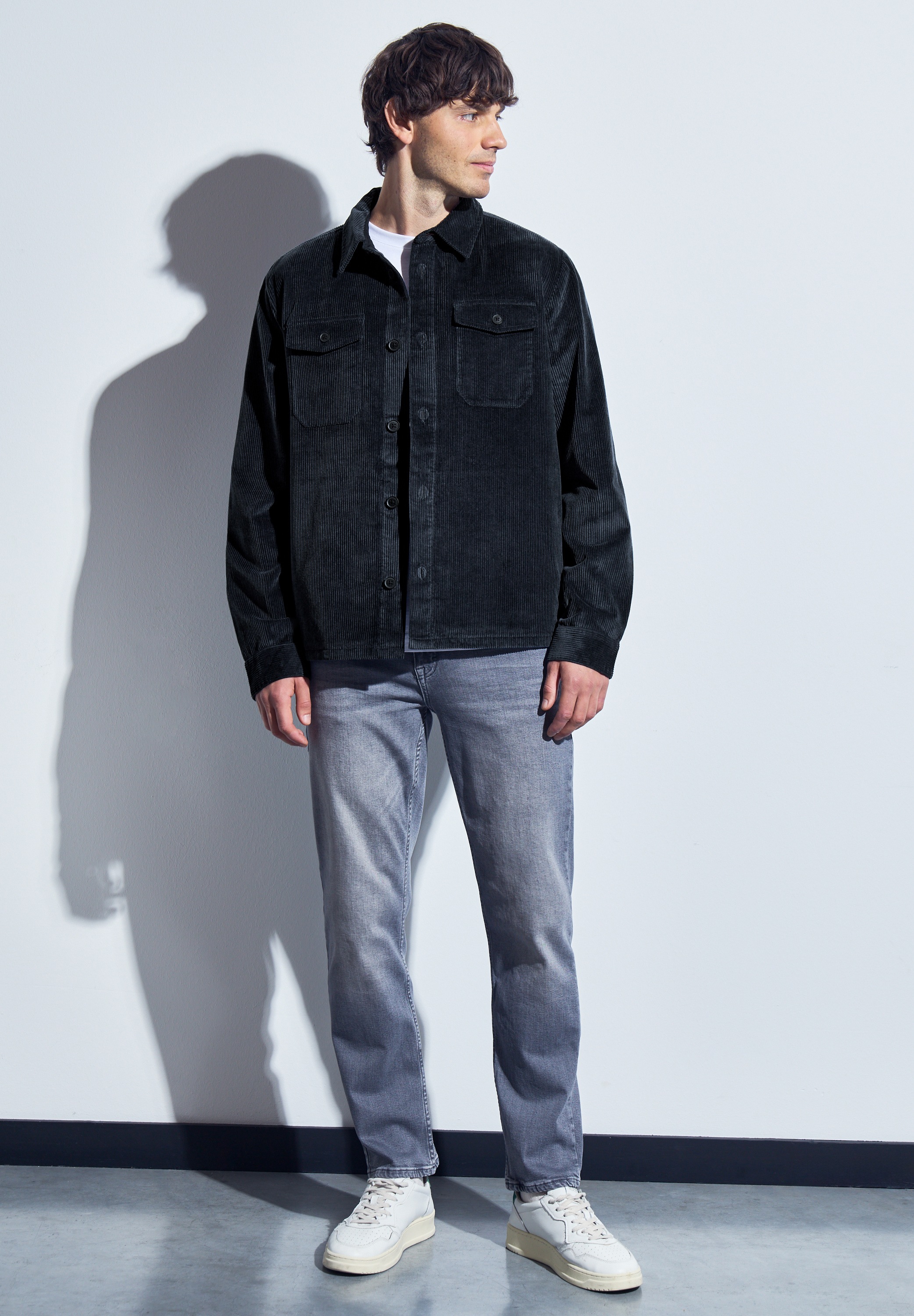 Thumbnail - STREET ONE MEN Outdoorjacke ohne Kapuze aus reiner Baumwolle