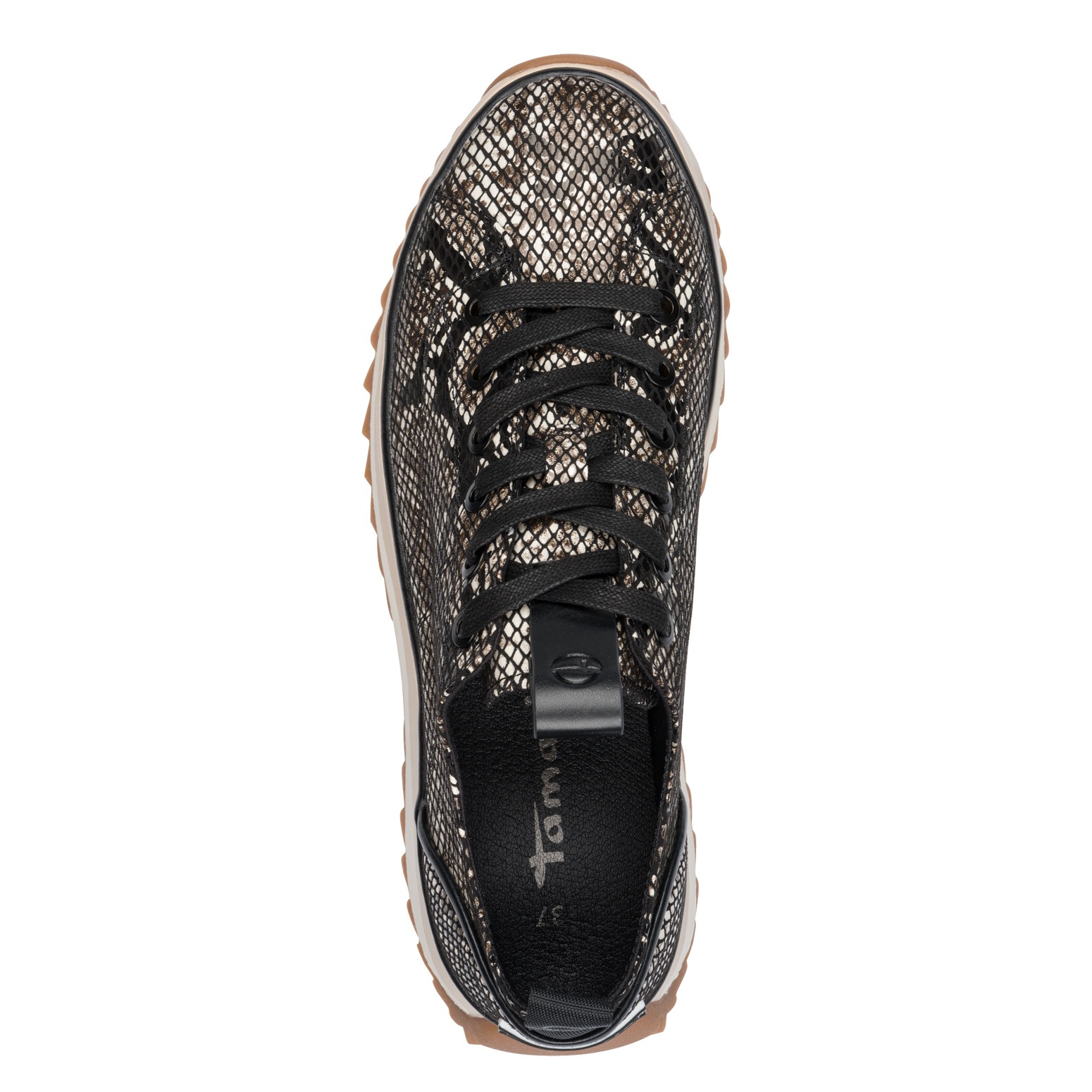 Tamaris Plateausneaker, Halbschuh, Schnürschuh, Trendschuh im Snake-Look