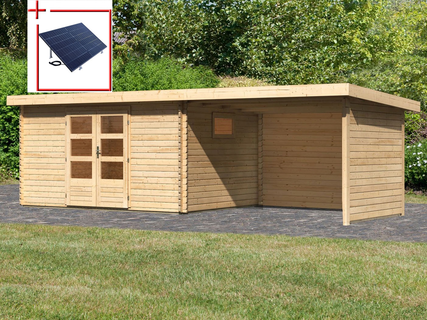 WOODFeeling Gartenhaus "Trittau 5", mit Anbaudach günstig online kaufen
