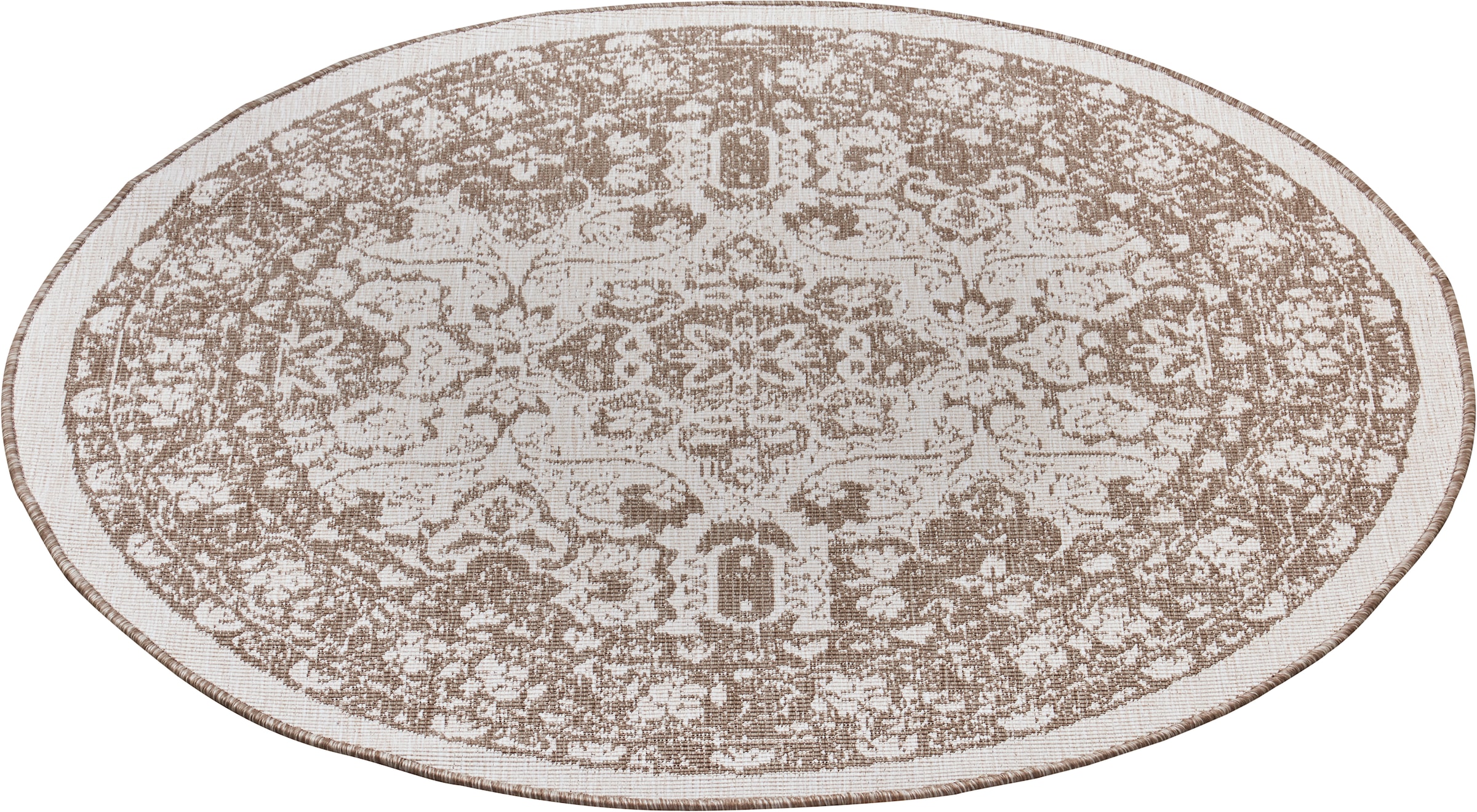 freundin Home Collection Teppich »Jole«, rund, In-und Outdoor geeignet, Mandala, Pflegeleicht, Flachgewebe, Wendbar