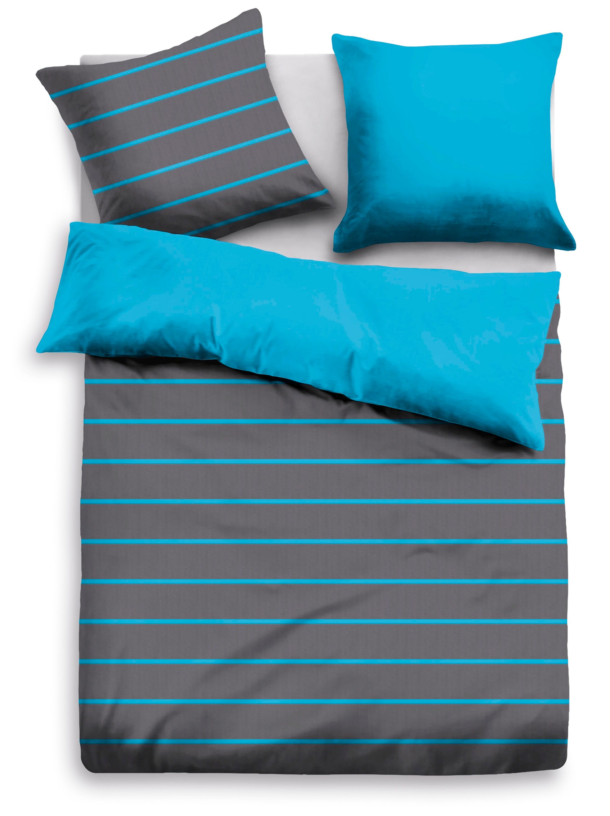 my home Wendebettwäsche »Katja«, Bettwäsche aus Baumwolle, Bettwäsche mit Streifen-Design, Wendeoptik