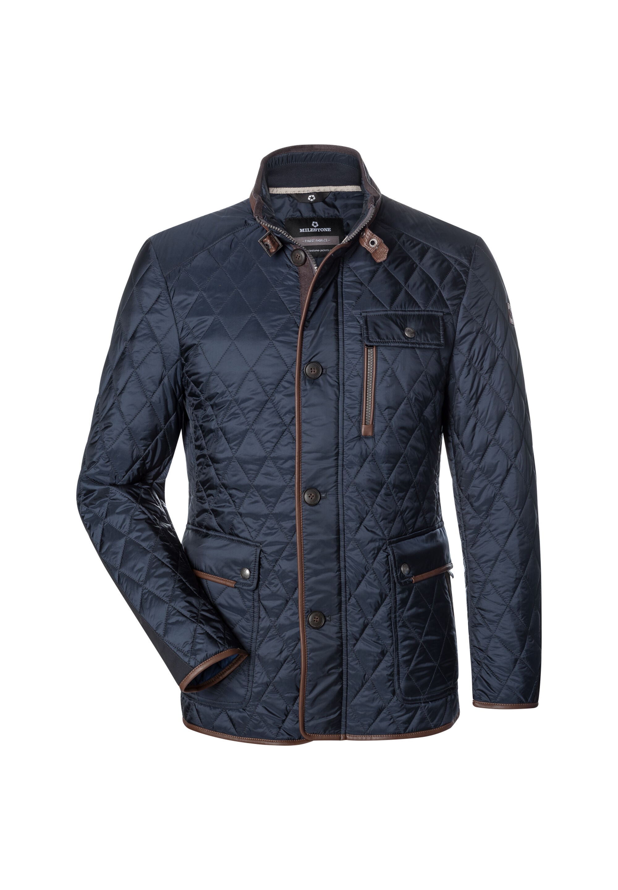 Milestone Steppjacke "MSLeonido" ohne Kapuze Stehkragen mit Riegel