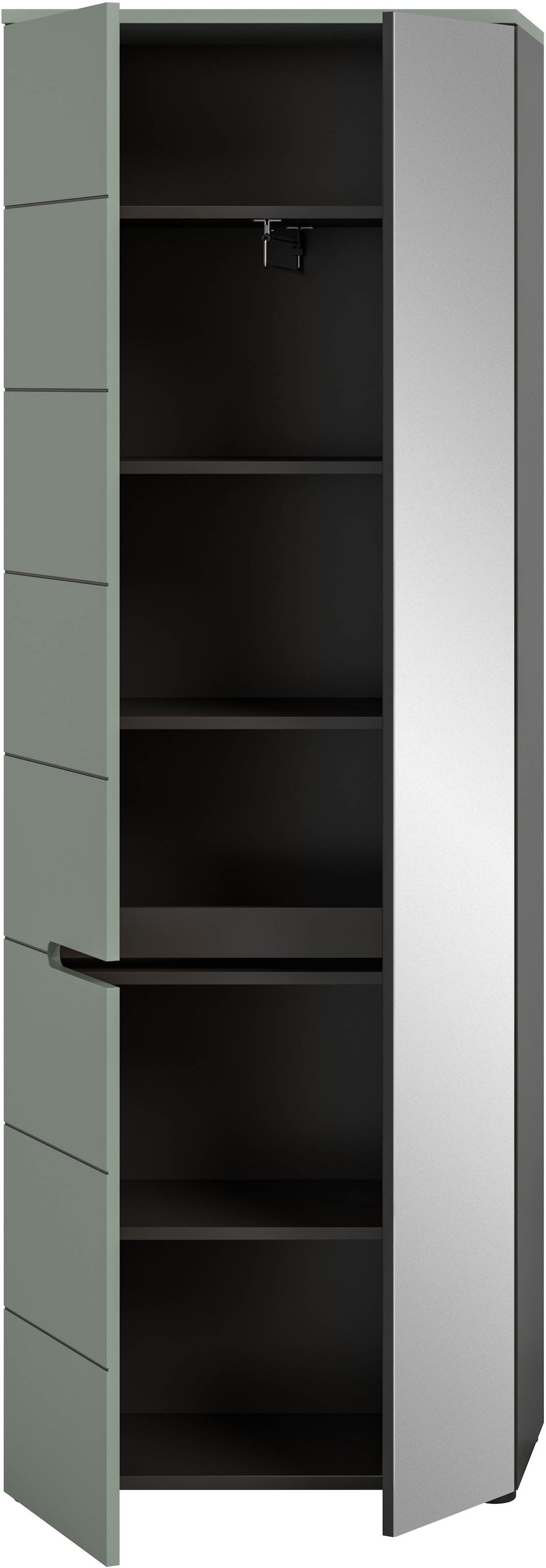 INOSIGN Garderobenschrank »REHAT, TOPSELLER!, Höhe 190cm, 2 Türen, 6 Fächer, 1 Kleiderstange«, (1 St., in verschiedenen Farben erhältlich), Garderobe, Flurschrank, Dielenschrank, Kleiderschrank, Garderobenmöbel