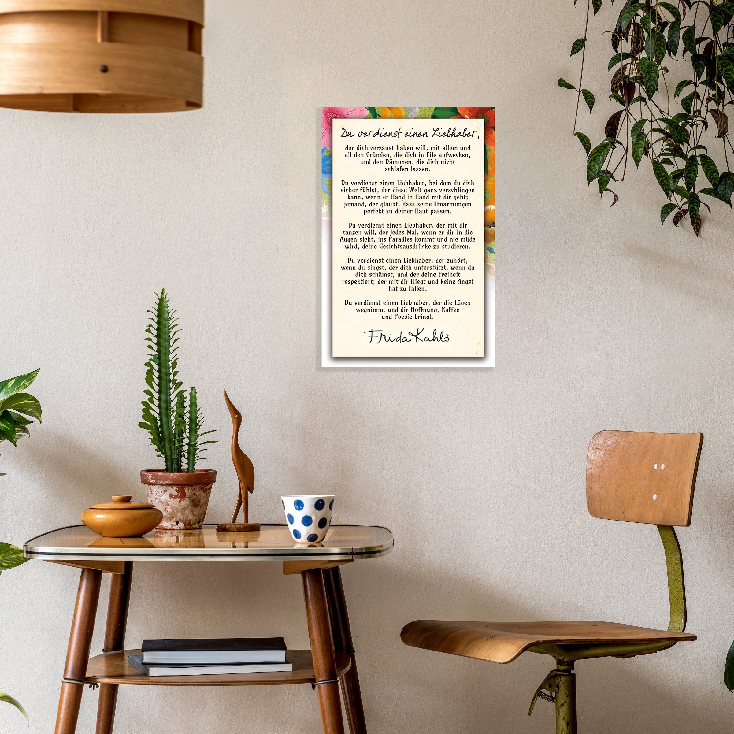 LuckyLinde Wanddekoobjekt "Frida Kahlo - Liebhaber" Exklusive JANOSCH Kindermotive, Stahlschild