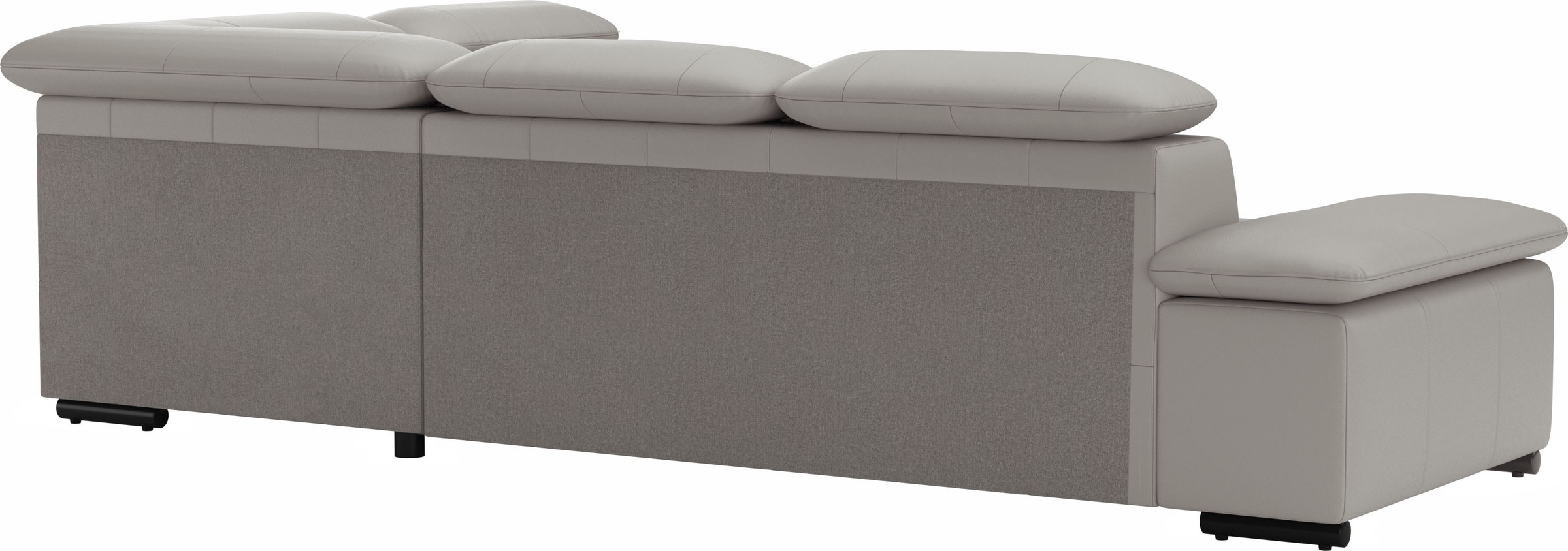 Ecksofa SIT & MORE "Alcudia L-Form", grau (light grau), B:272cm H:73cm T:226cm, NaturLEDER;Spannstoff, Sofas, Ecksofa, mit Armteilverstellung, optional Kopfteilverstellung und Bettfunktion 3