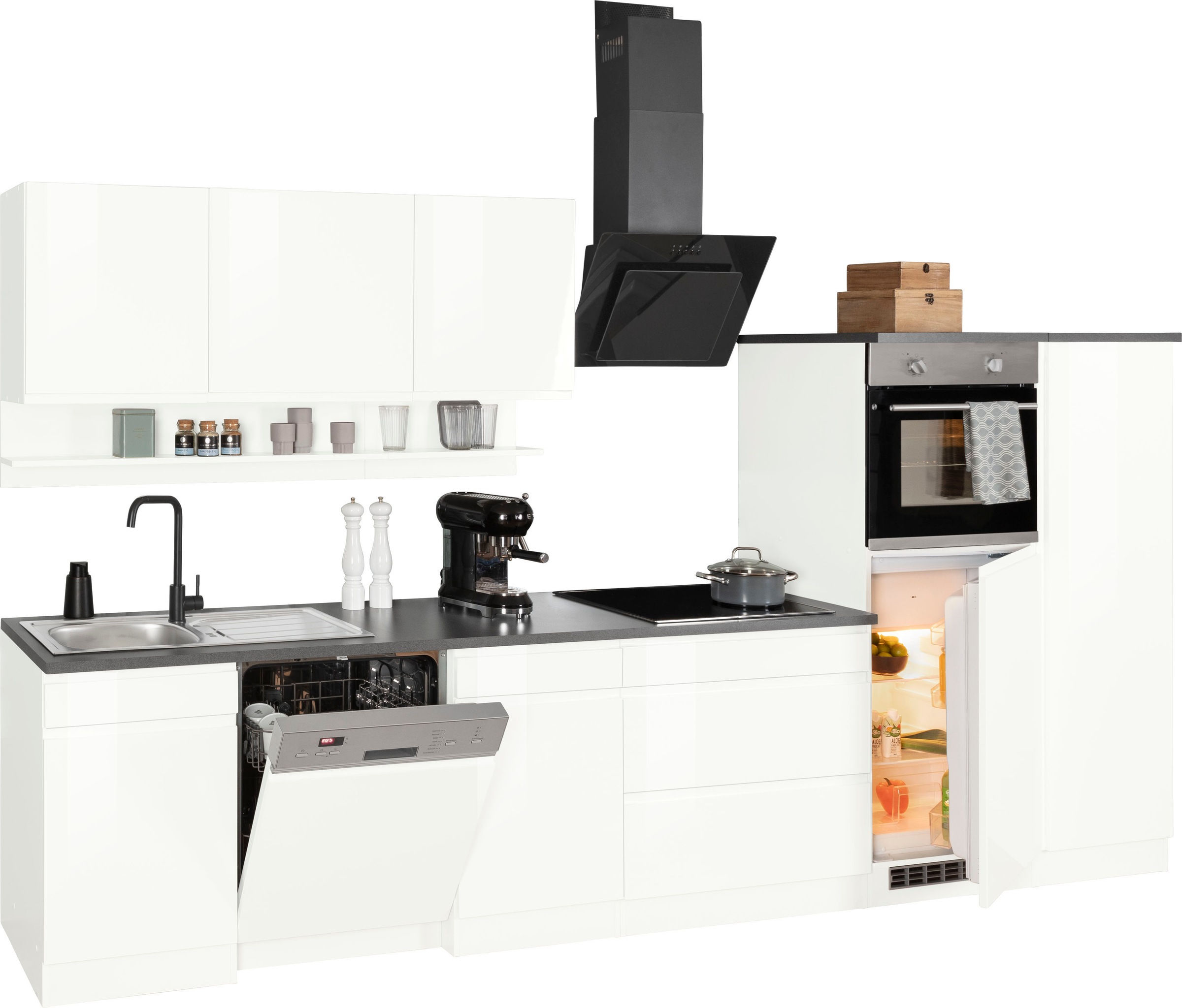 KOCHSTATION Küchenzeile »KS-Virginia«, Breite 350 cm, ohne E-Geräte