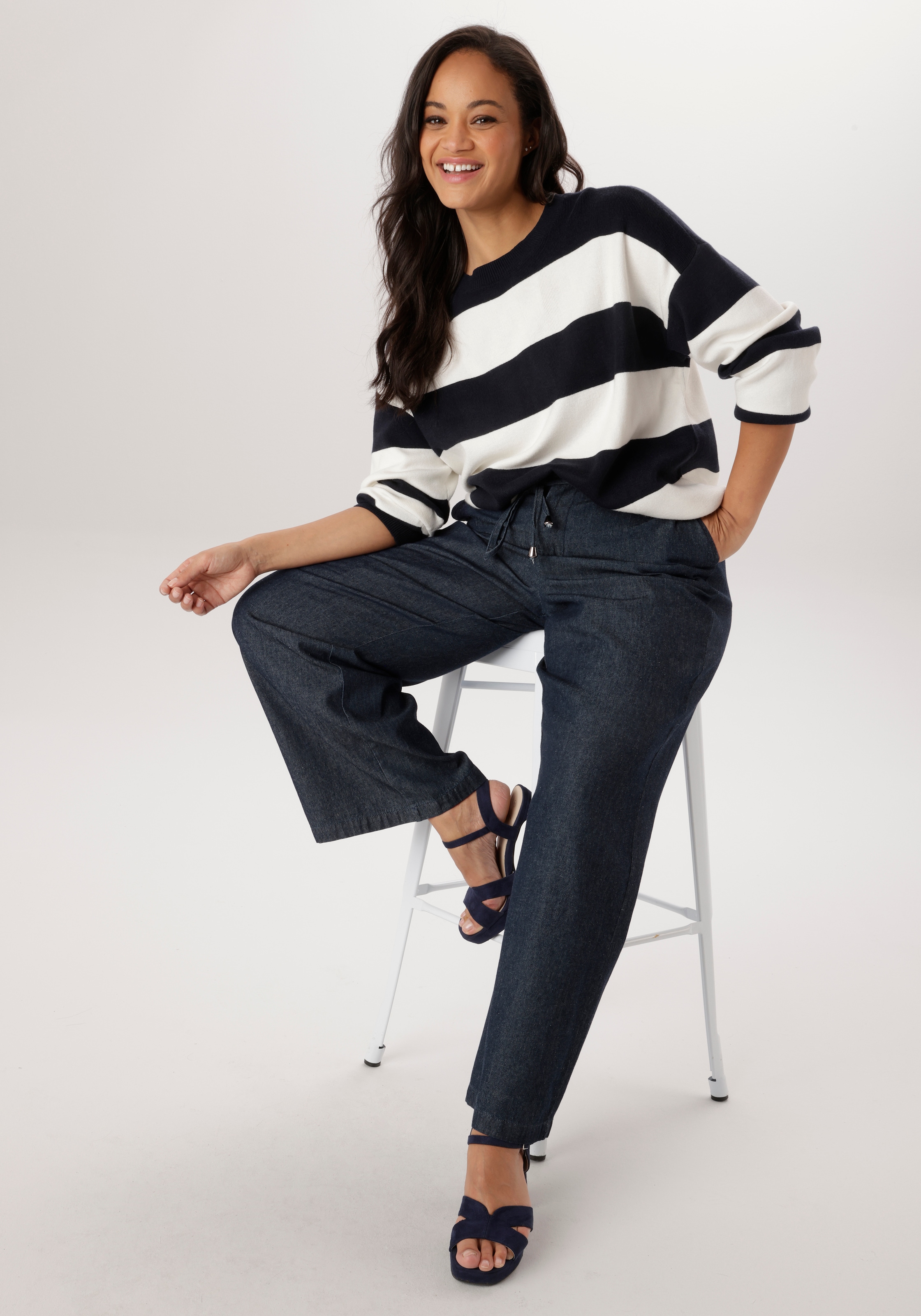Aniston PLUS Weite Jeans mit elastischen Bund - NEUE KOLLEKTION