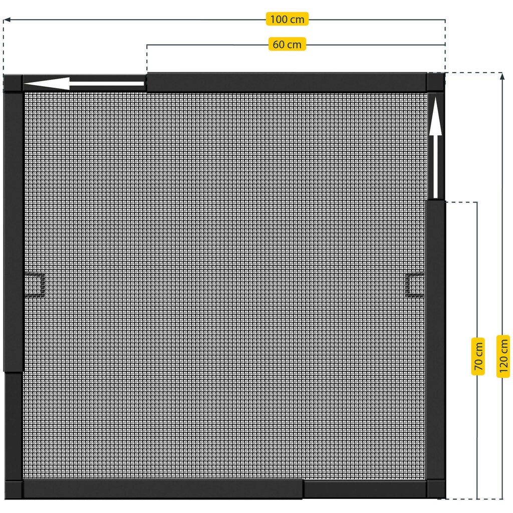 SCHELLENBERG Insektenschutz-Fensterrahmen »Telescope, ausziehbarer Insektenschutz-Rahmen«, für Fenster bis max. 100 x 120 cm, anthrazit, 70083