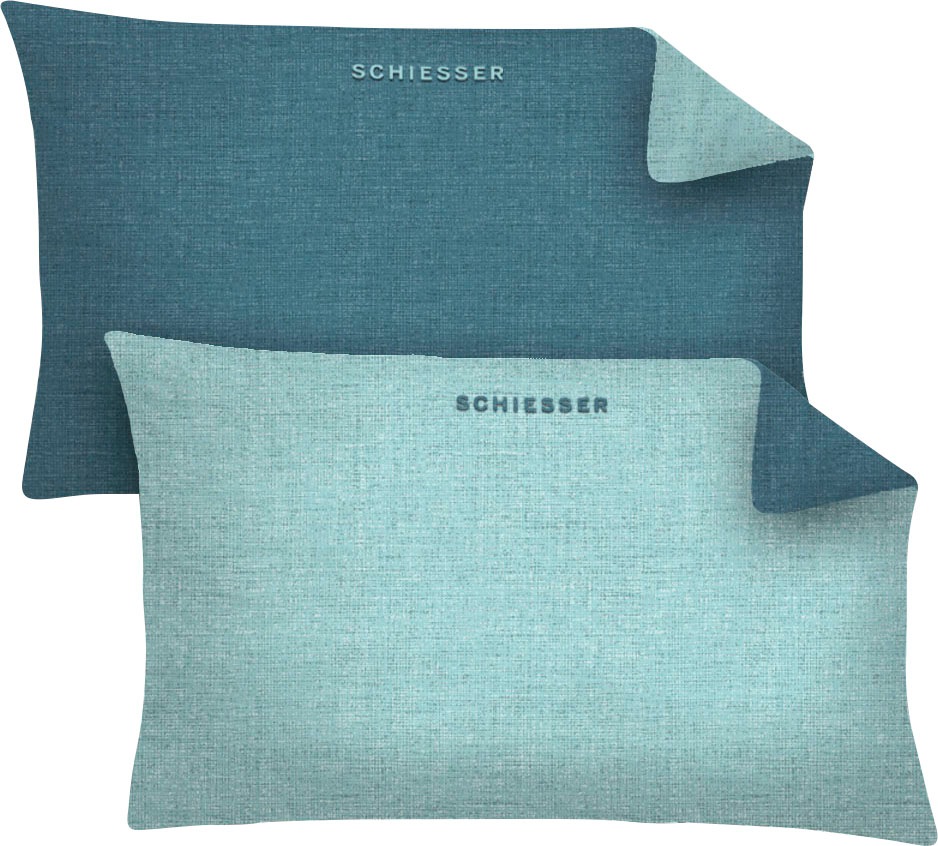 Schiesser Kissenhüllen "Doubleface aus weicher Baumwolle mit edlem Melangeeffekt in Wendeoptik" Made in Green