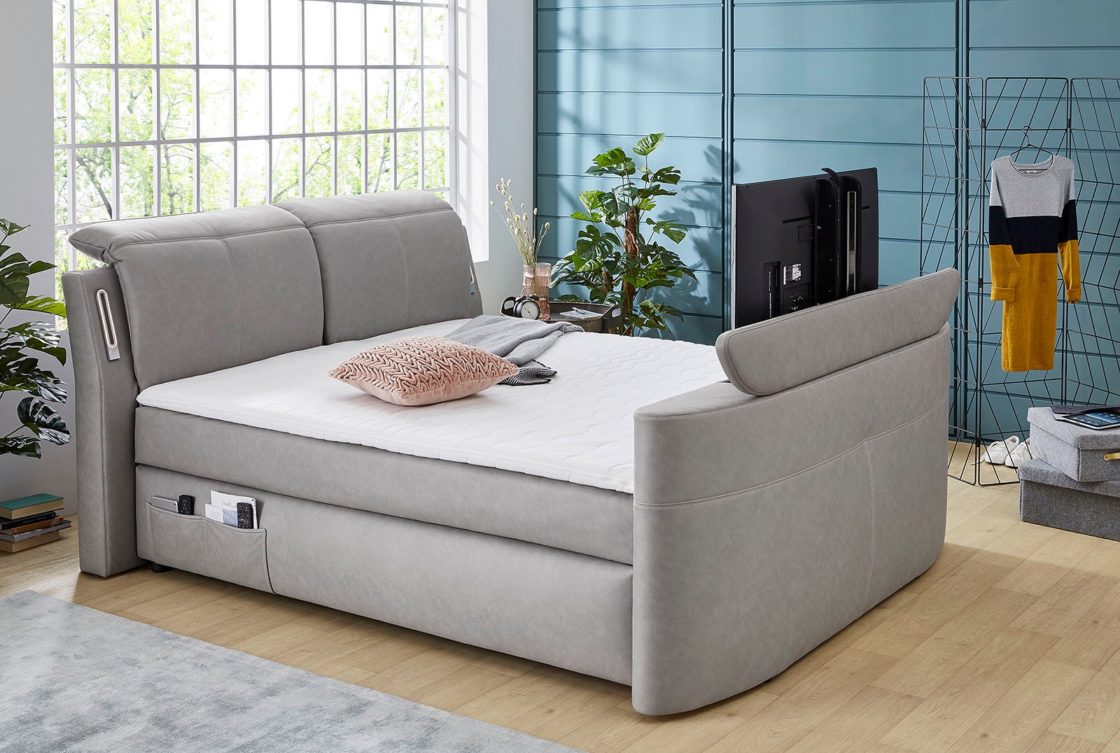 Jockenhöfer Gruppe Boxspringbett "Movie Star", mit versenkbarem TV-Lift, Fe günstig online kaufen