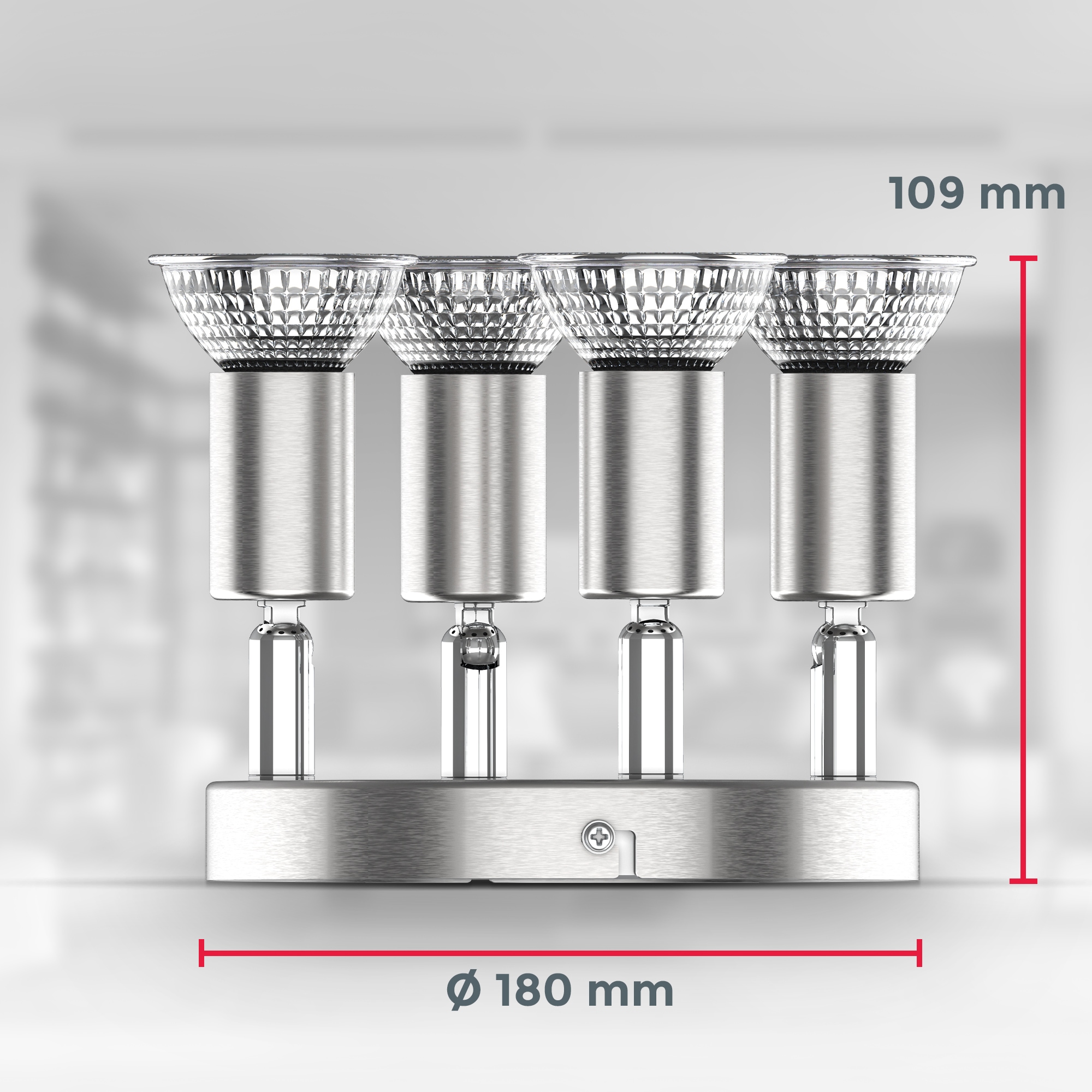 B.K.Licht Deckenspots, 4 flammig, Leuchtmittel GU10 | LED wechselbar, schwenkbare LED Deckenleuchte, inkl. Leuchtmittel, warmweiß, rund