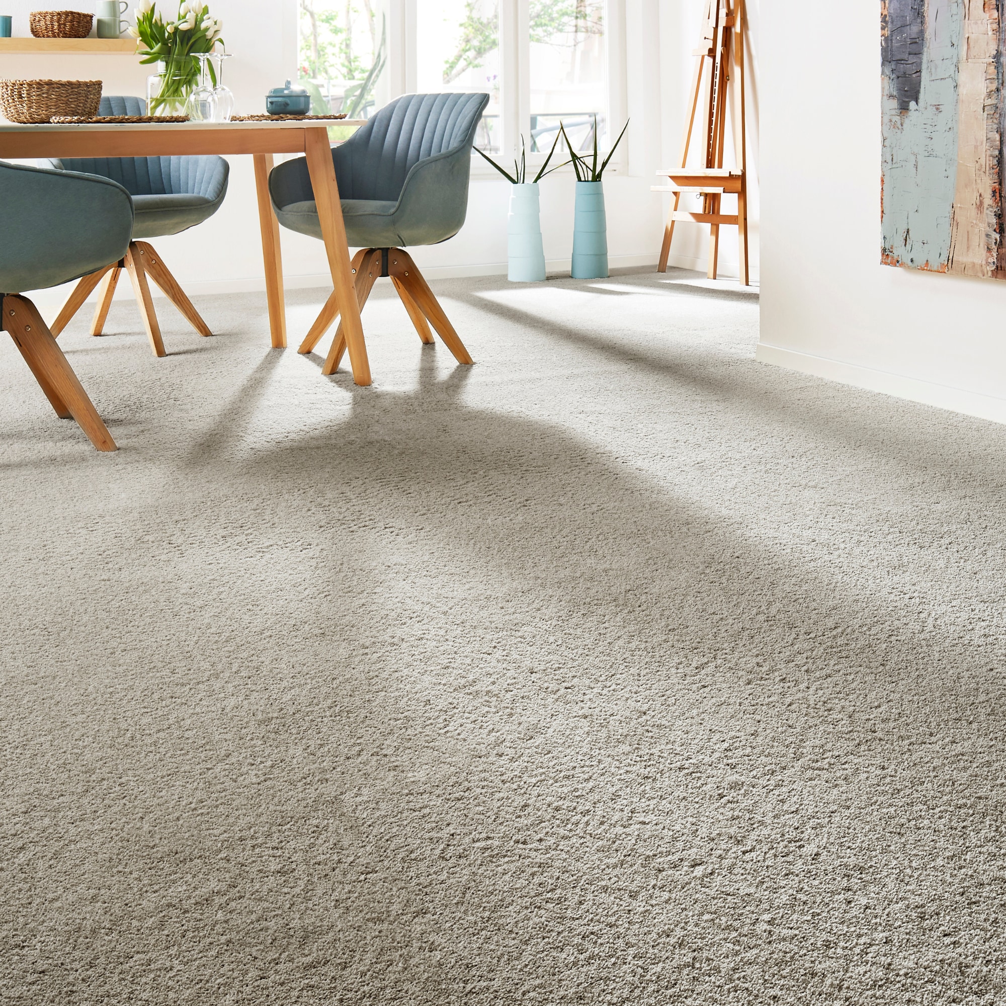 Andiamo Teppichboden »Veronay, Velours, Made in Belgium«, rechteckig, 6 mm Höhe, Uni Farben, Breite 400 cm oder 500 cm, strapazierfähig, pflegeleicht