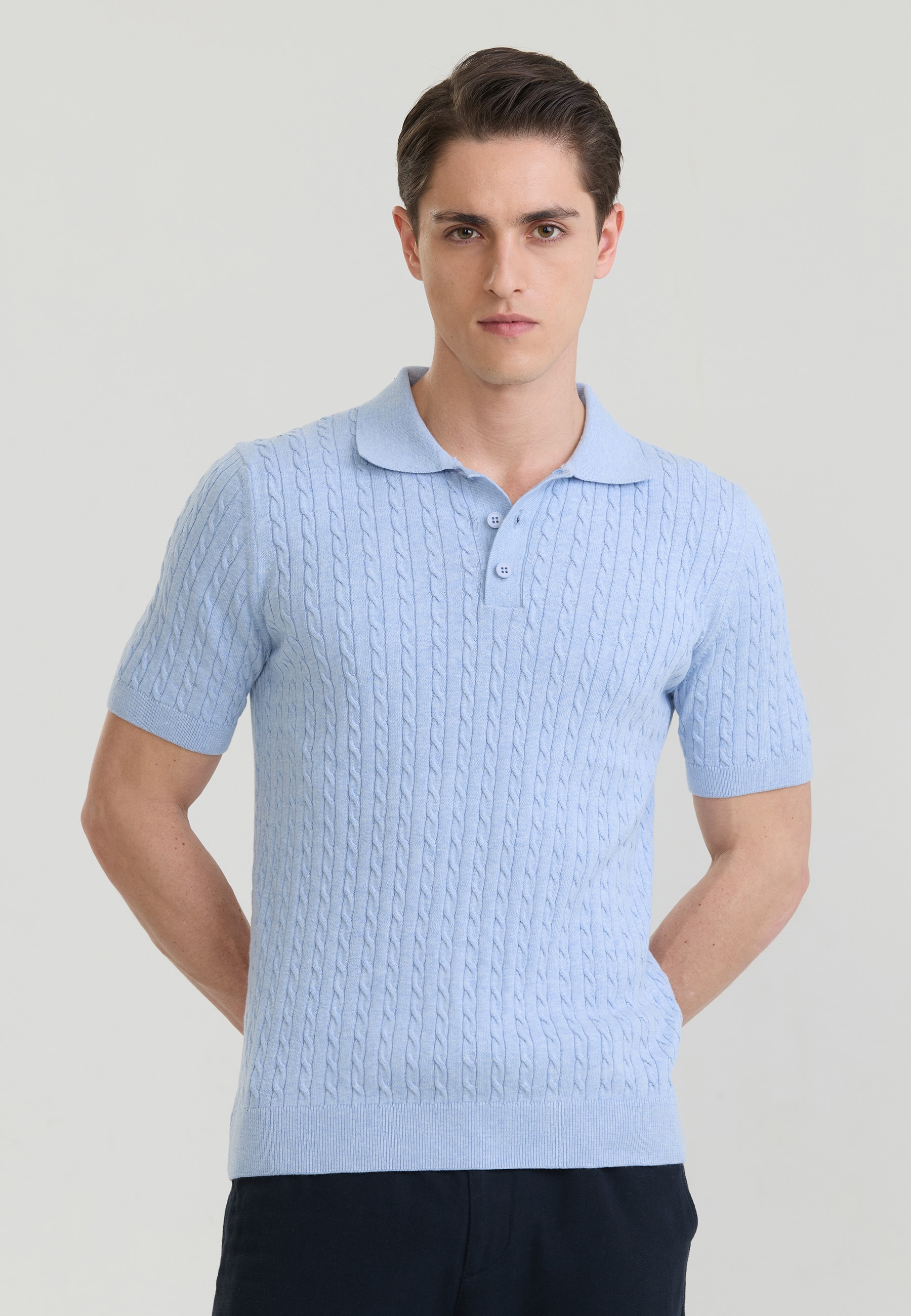 Felix Hardy 1100000002199 "Polo Shirt Kurzarm mit Zopfmuster"