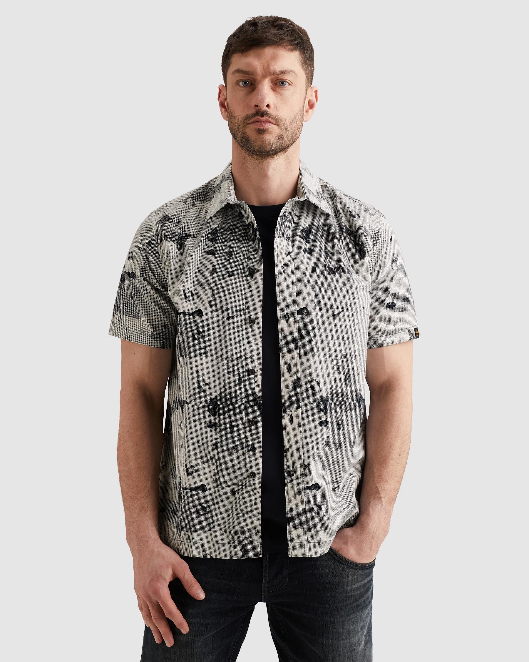 PME LEGEND Kurzarmhemd "Short Sleeve Shirt Print on cotton slub" mit All-Over Print