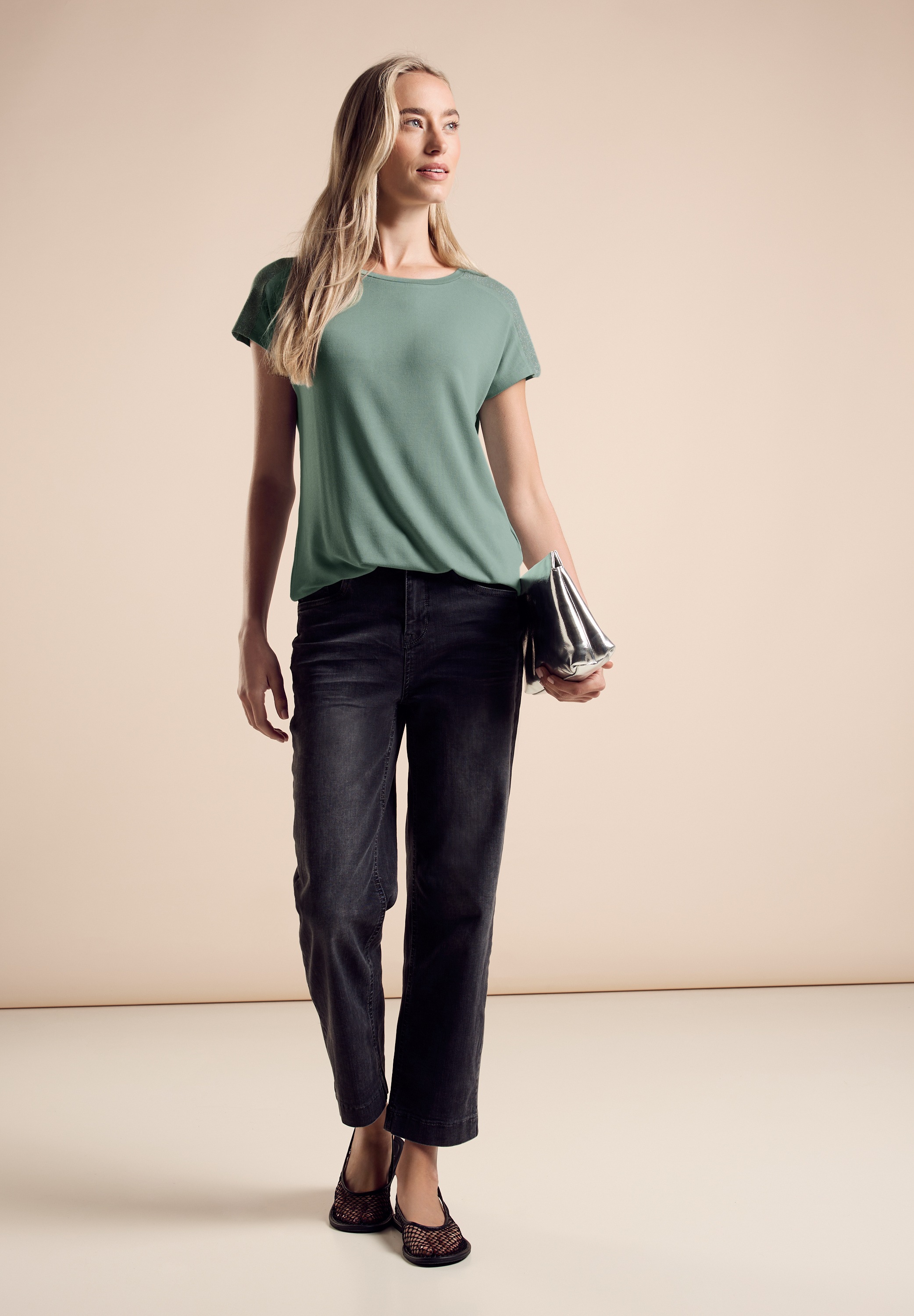 STREET ONE Shirttop »LTD QR« mit Glanz-Detail