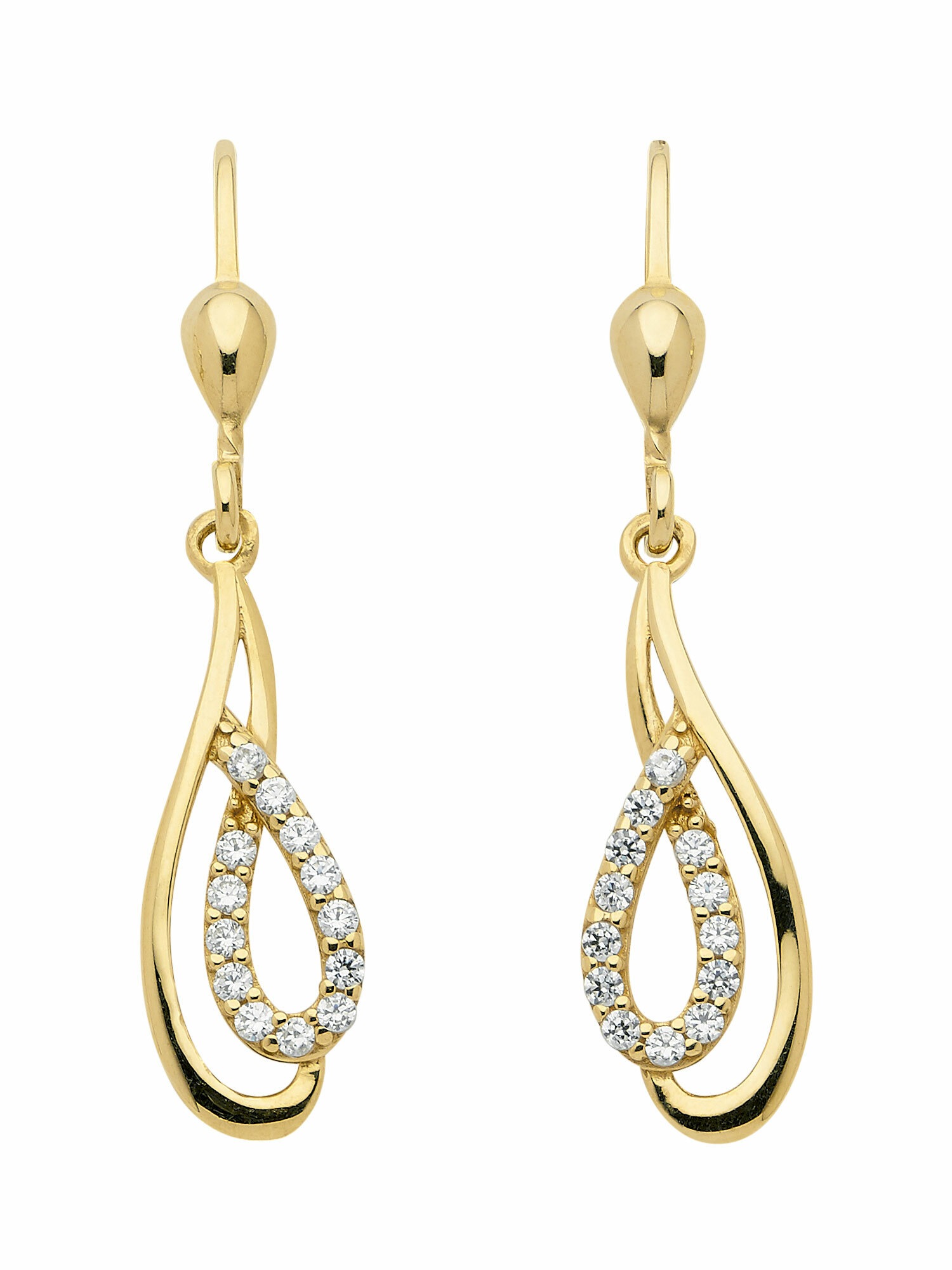 Adelia´s Paar Ohrhänger »333 Gold Ohrringe Ohrhänger mit Zirkonia« mit Zirkonia Goldschmuck für Damen