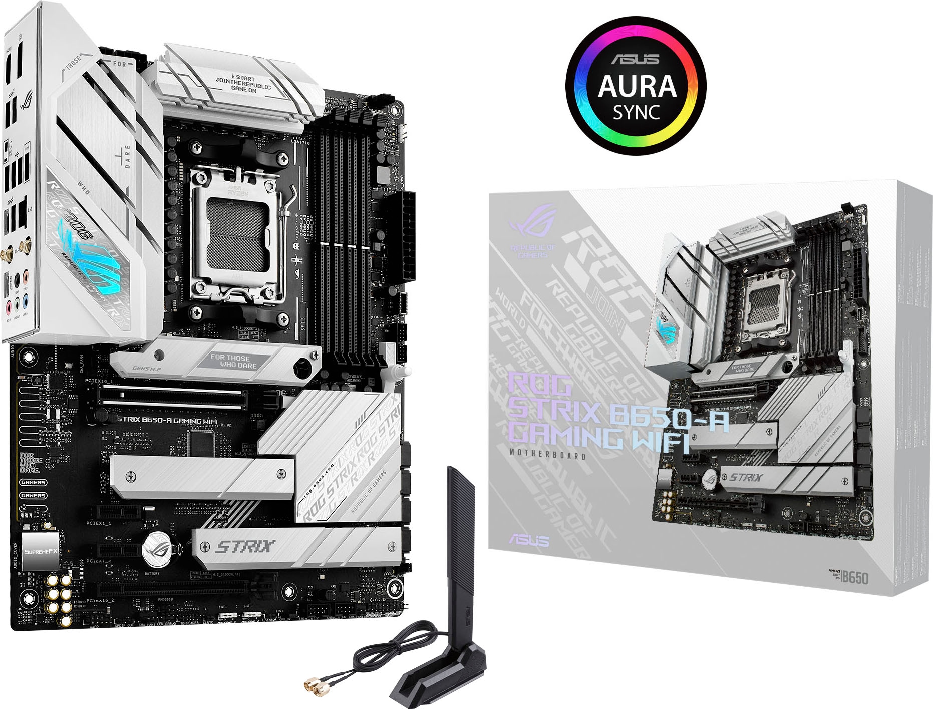 Asus Mainboard »ROG STRIX B650-A GAMING WIFI«, Ryzen 7000, DDR5 Speicher, 12+2 Power Stages, USB 3.2 Gen 2x2 Typ-C