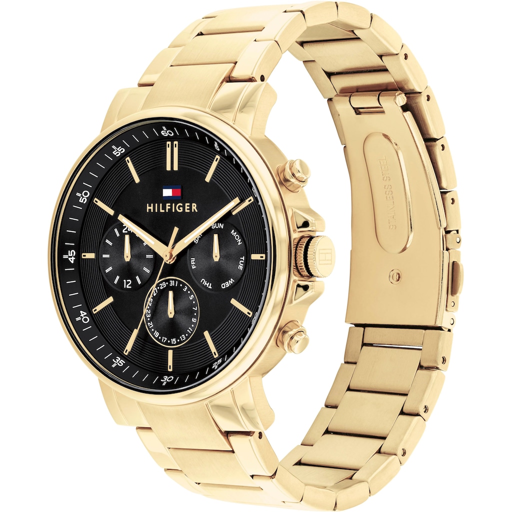 Tommy Hilfiger Multifunktionsuhr »1710589«, Quarzuhr, Armbanduhr, Herrenuhr, Datum, 12/24-Std.-Anzeige, analog