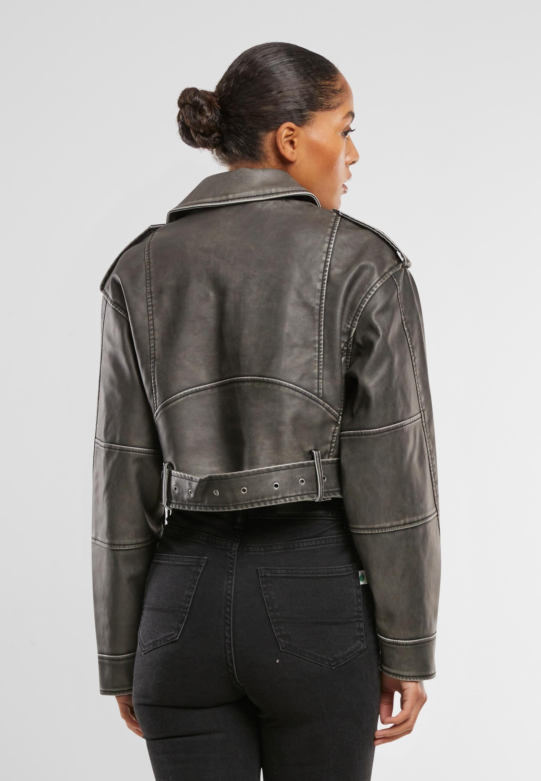 Karl Kani Winterjacke »Karl Kani Karl Kani OG Short OS Pu Biker Jacket«, (1 St.), ohne Kapuze