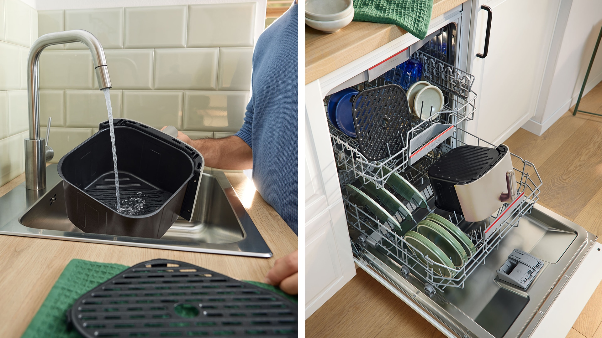 BOSCH Heißluftfritteuse »Air Fryer Serie 4, MAF462B0, 6,1l, 2 Heizelemente, 7 Programme« 2050 W Auftaufunktion, Korb/Gitter spülm.geeignet