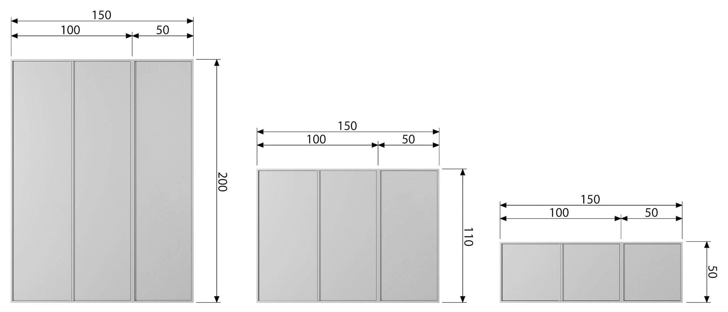 WOOOD Garderobenschrank »Grenen Dakargrau«, H 50 cm x B 100 cm x T 58 cm