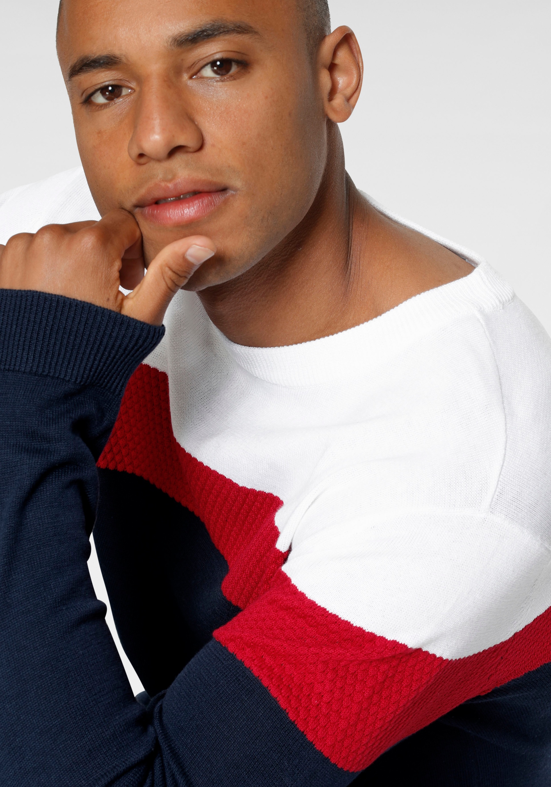 H.I.S Rundhalspullover neue Farben! Colorblocking, in günstig online kaufen