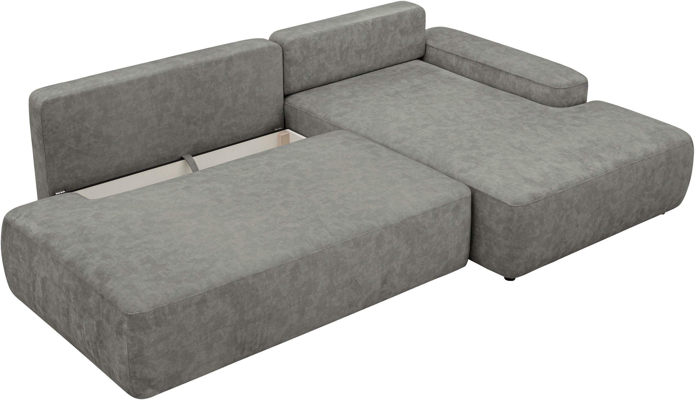 INOSIGN Ecksofa »TORGE, Schlafsofa Cord, Samtvelours u. Strukur fein, Couch in L-Form«, Schlaffunktion und Bettkasten, Liegefläche: 210x125 cm, neues Design