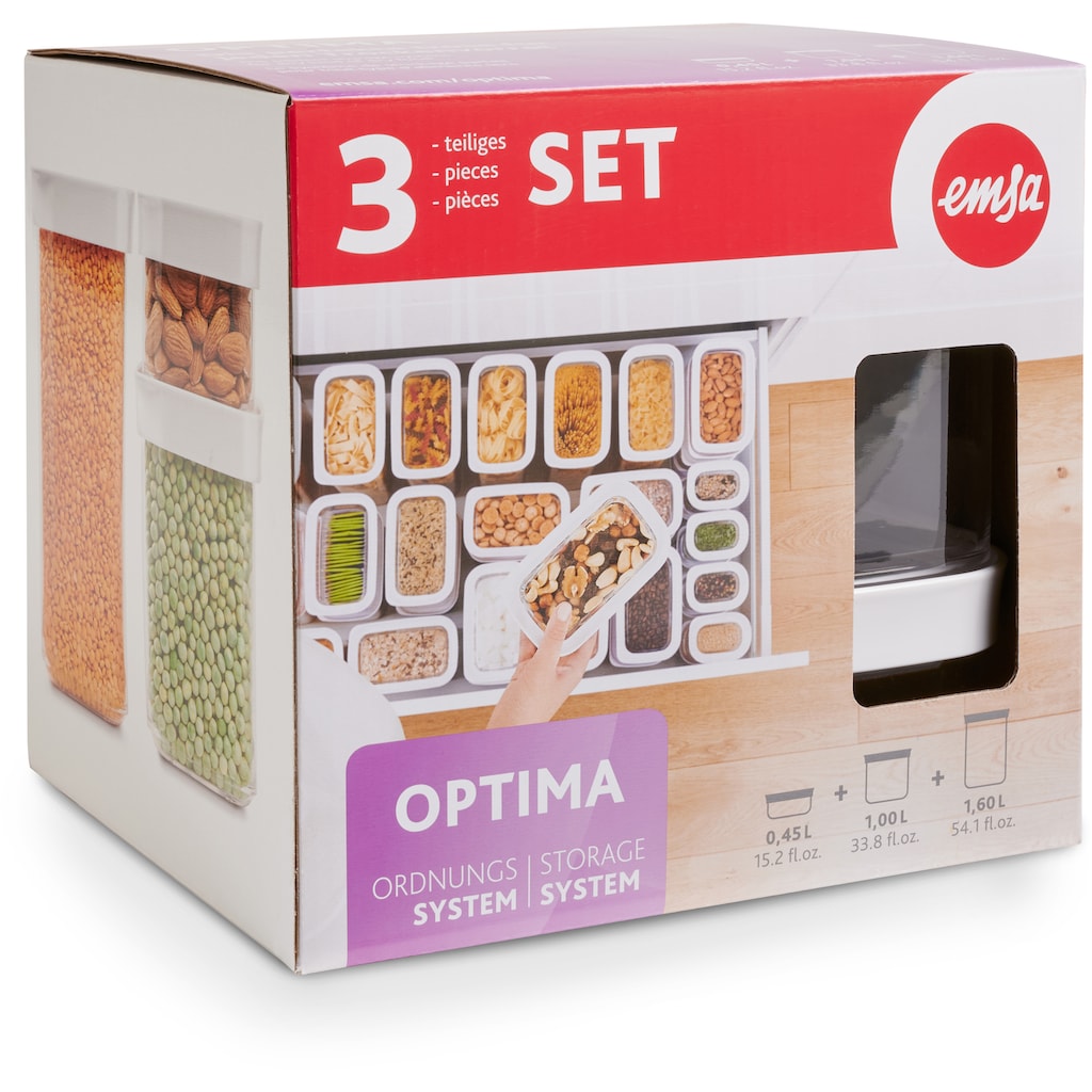 Emsa Vorratsdose »N11427 Optima«, (Set, 3 tlg.)