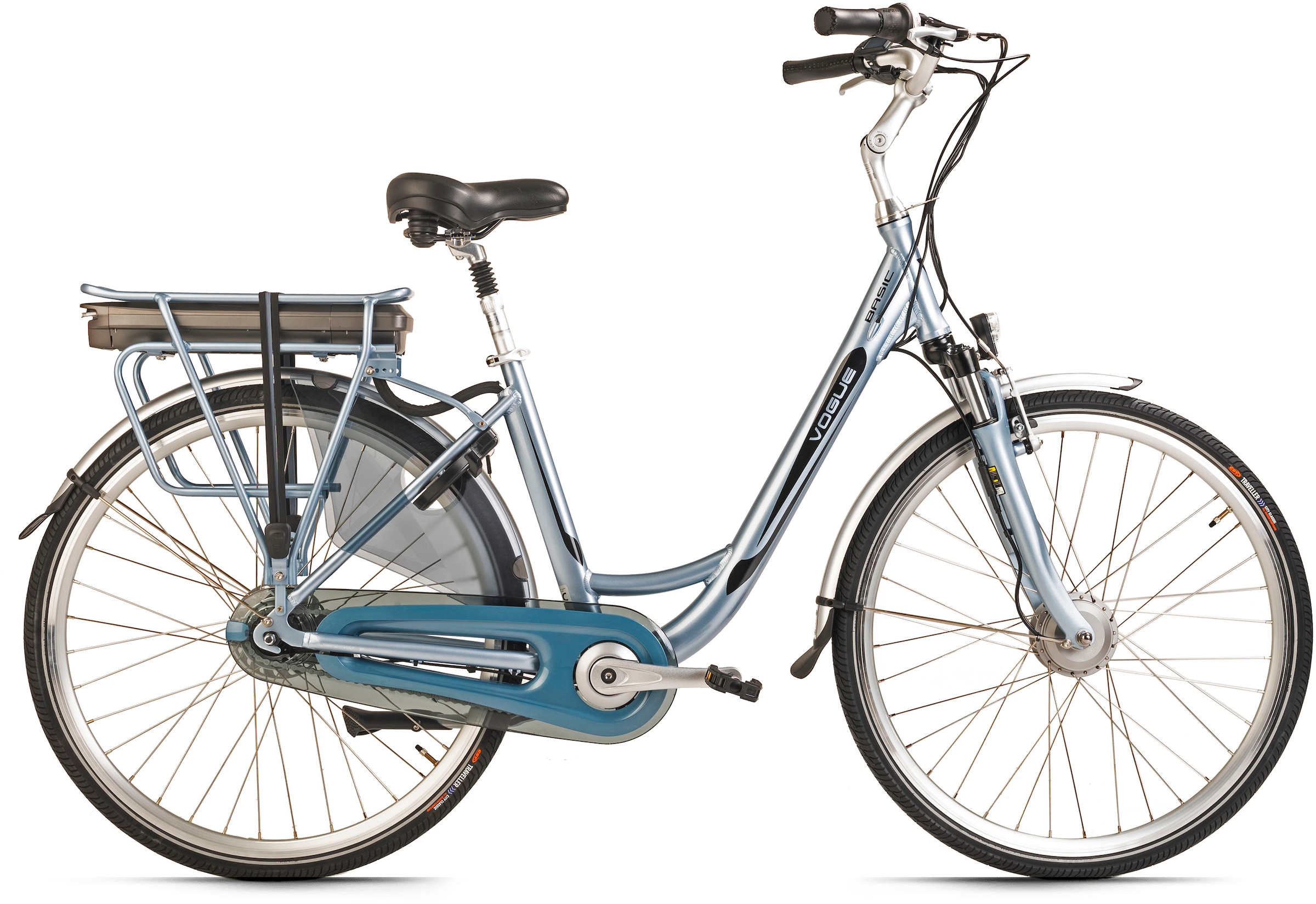 VOGUE BIKE E-Bike "Basic", 7 Gang, Shimano, Nexus, Frontmotor 250 W, Pedelec, Elektrofahrrad für Damen u. Herren