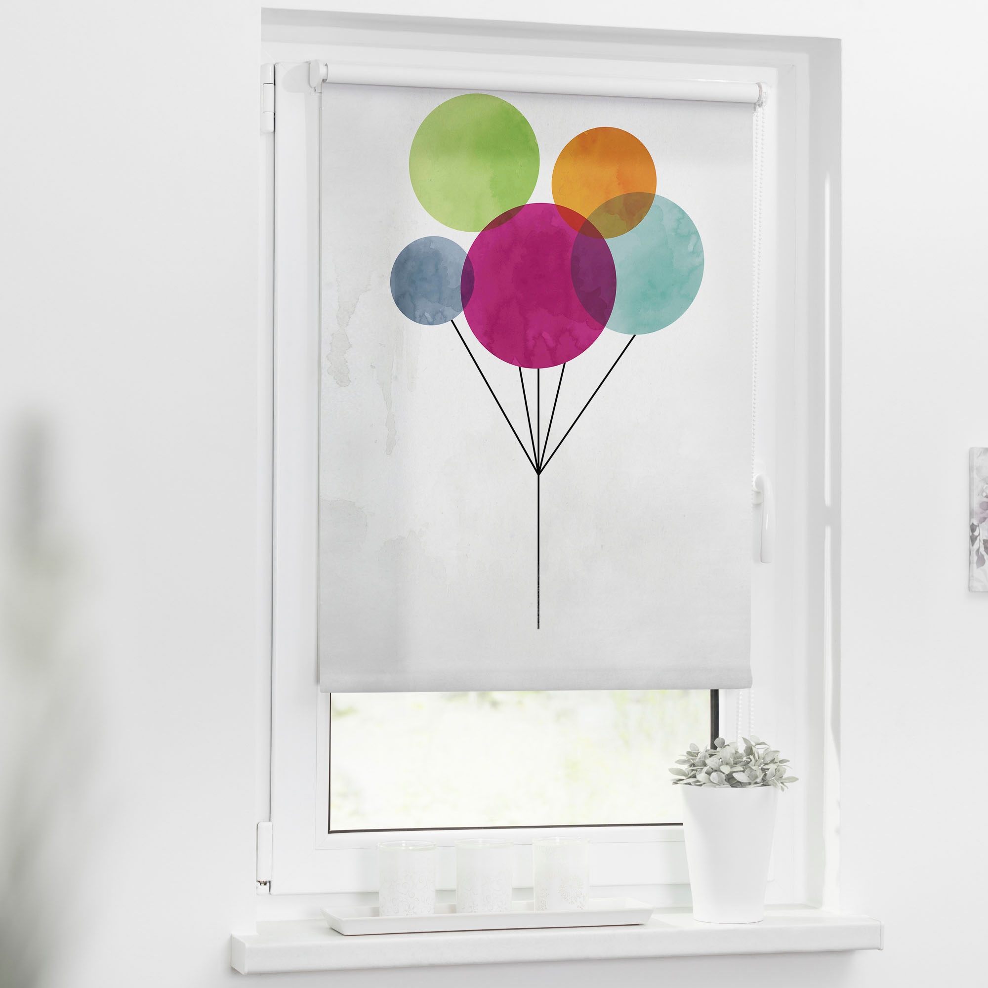LICHTBLICK ORIGINAL Seitenzugrollo »Klemmfix Motiv Ballon«, Lichtschutz, ohne  Bohren, freihängend, bedruckt | BAUR | Seitenzugrollos