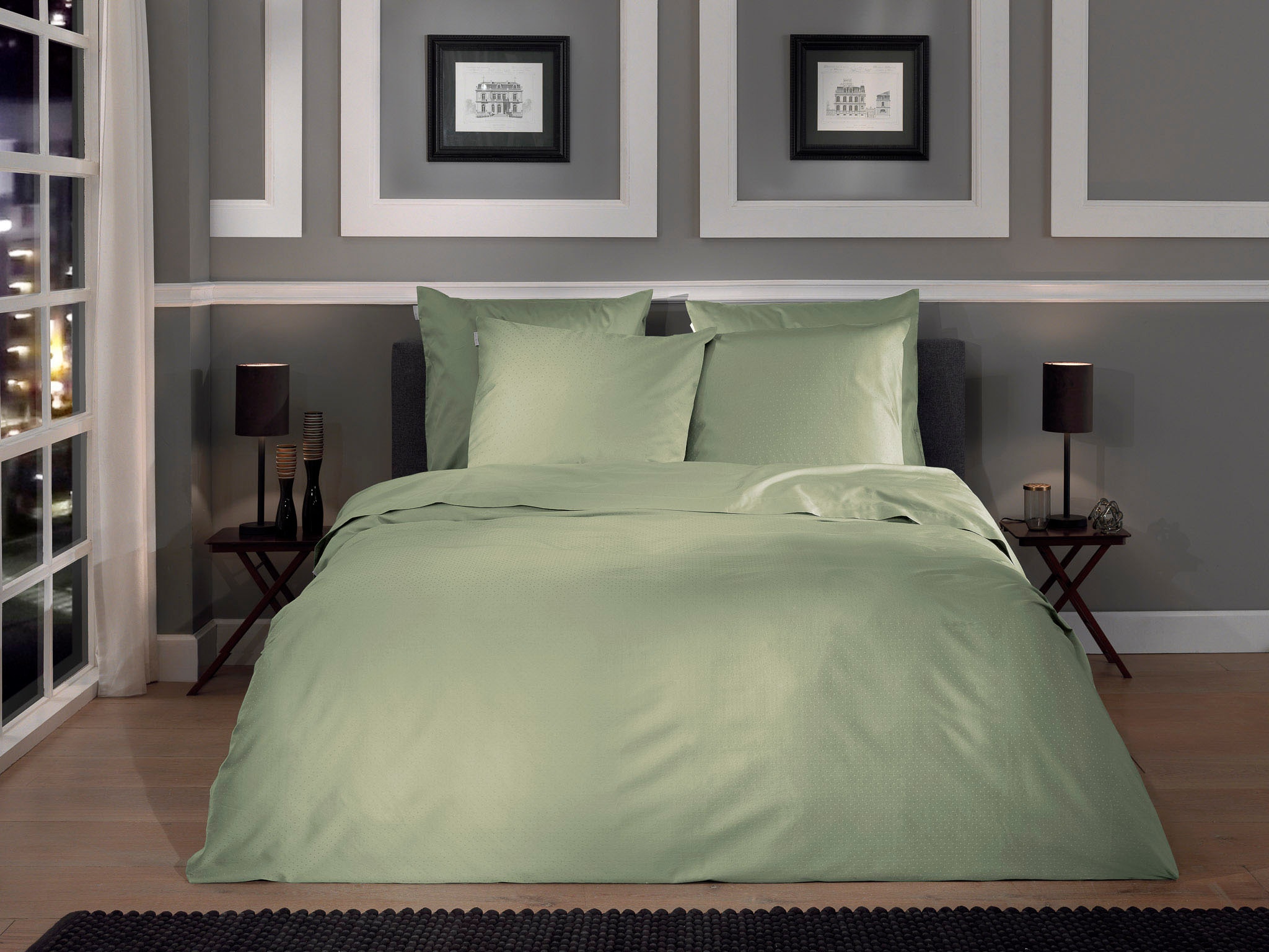 Heckett & Lane Bettwäsche "Punto" 2 Stk. gepunktet, 100% Baumwolle ab 135x2 günstig online kaufen