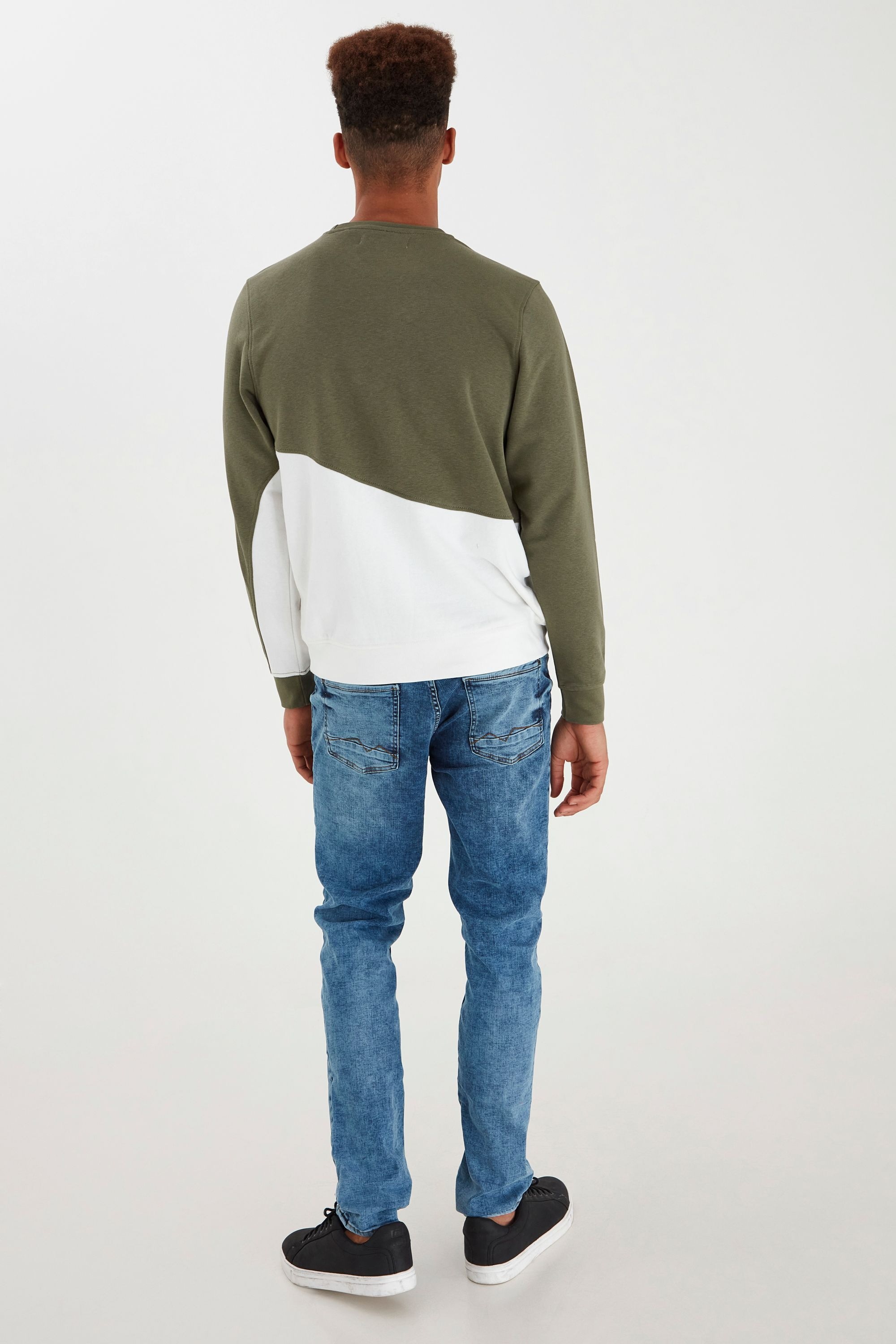 Longpullover BLEND "Sweatshirt BHSweatshirt", Herren, Gr. XXL, grün (four leaf clover), Obermaterial: 60% Baumwolle CO. 40% Polyester PES., Sweatshirts Longpullover 6